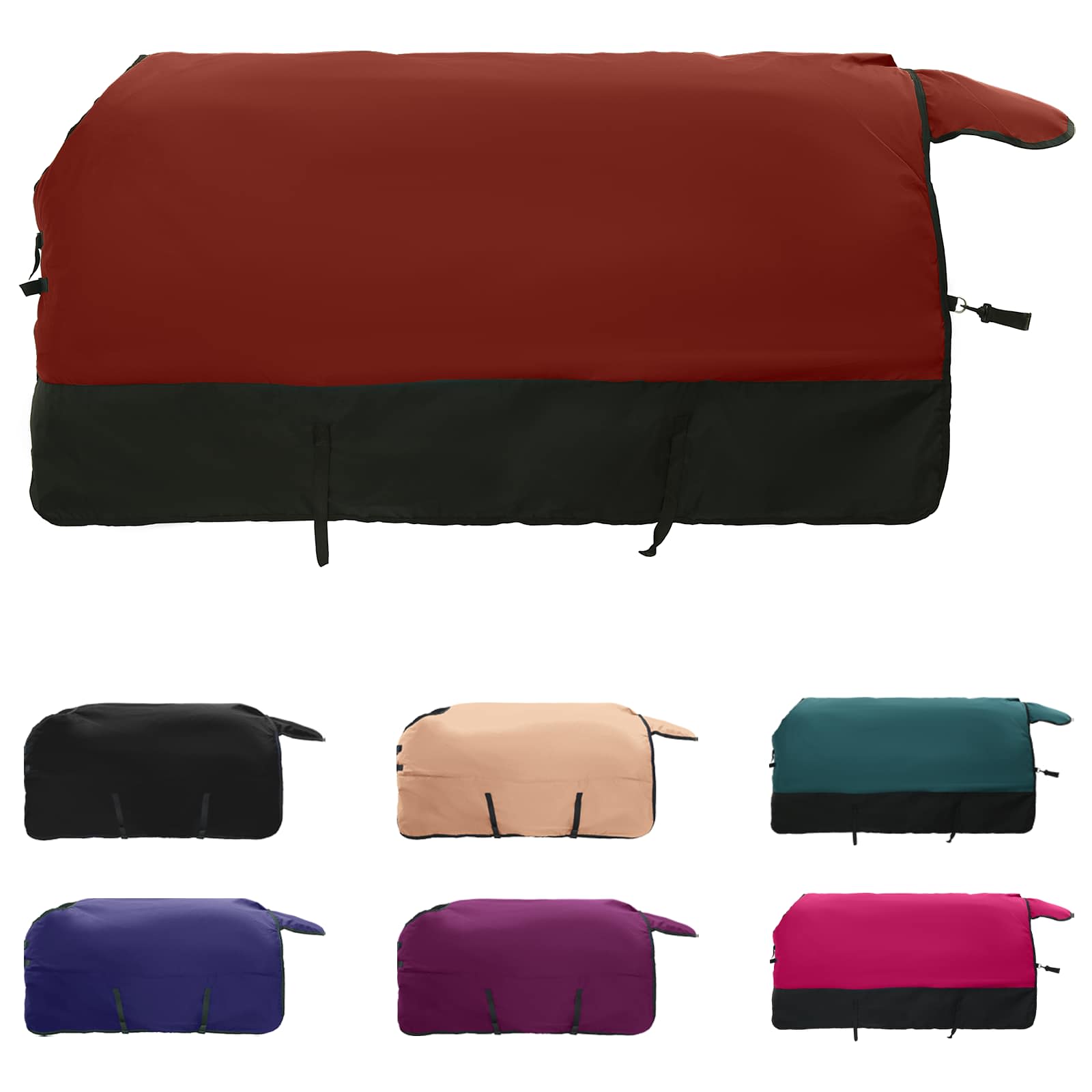 Vidaxl paardendeken donkergroen en zwart 85 cm polyester