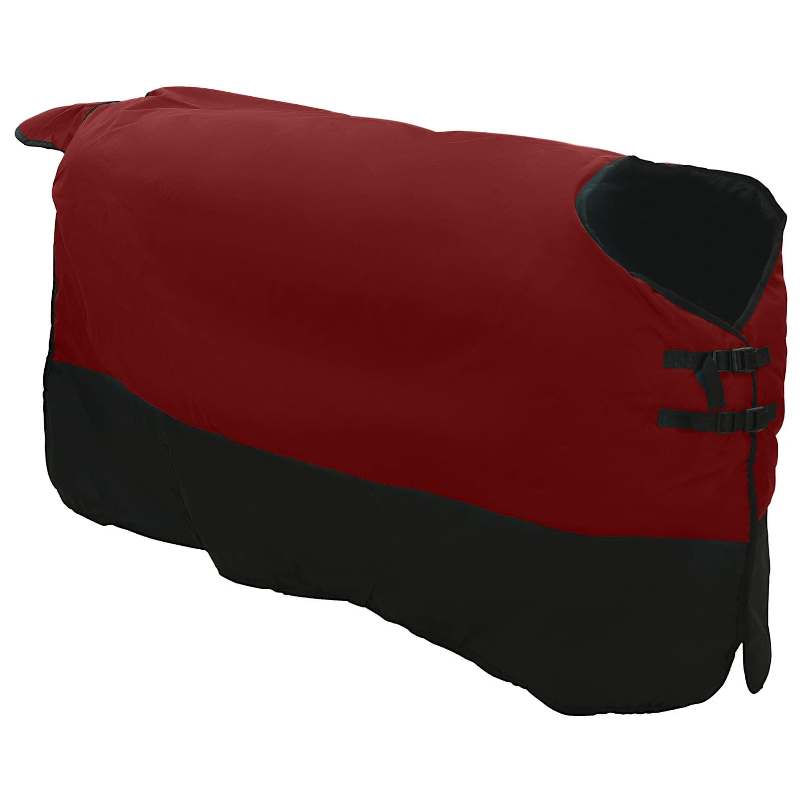 Vidaxl paardendeken bordeaux en zwart 165 cm polyester