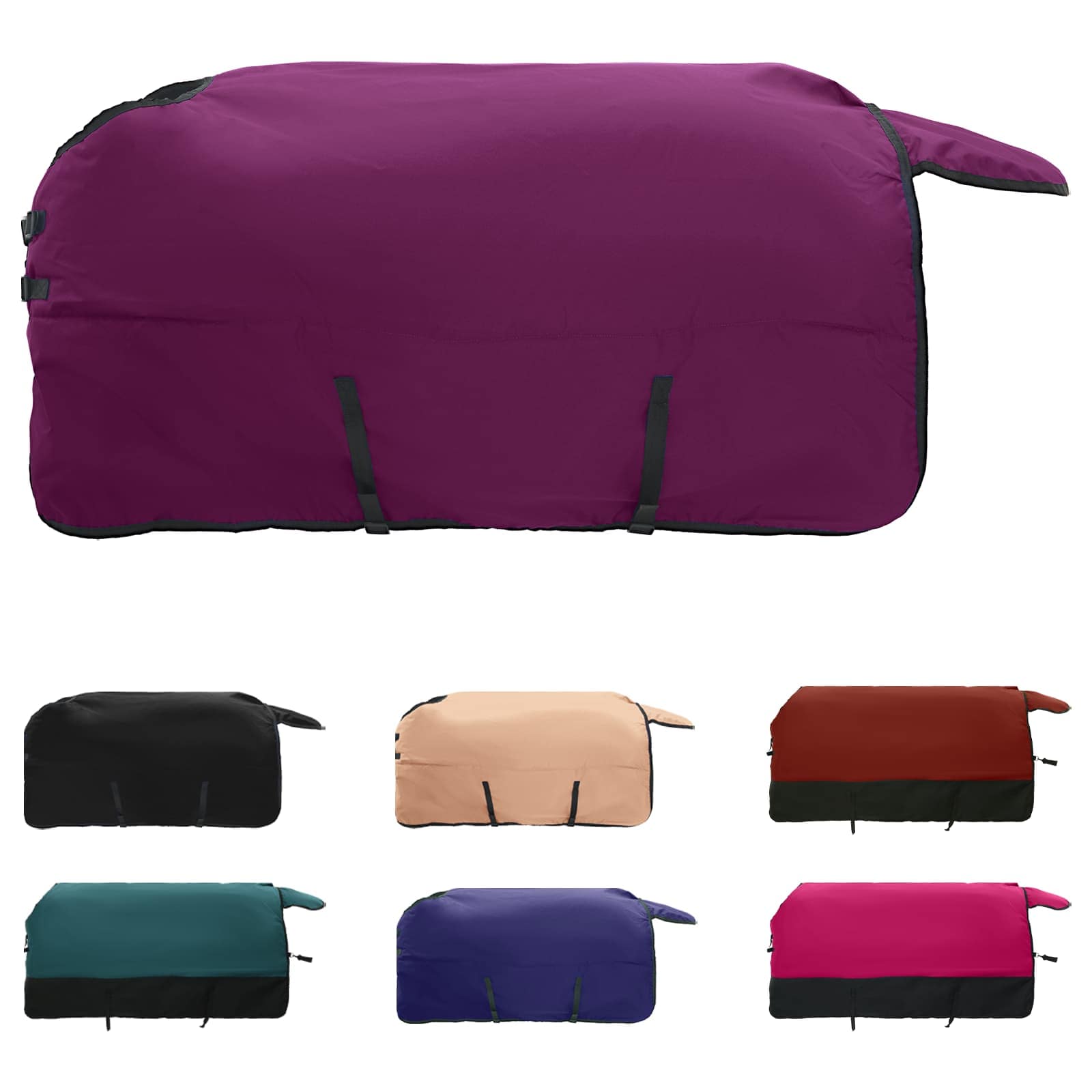 Vidaxl paardendeken donkergroen en zwart 85 cm polyester