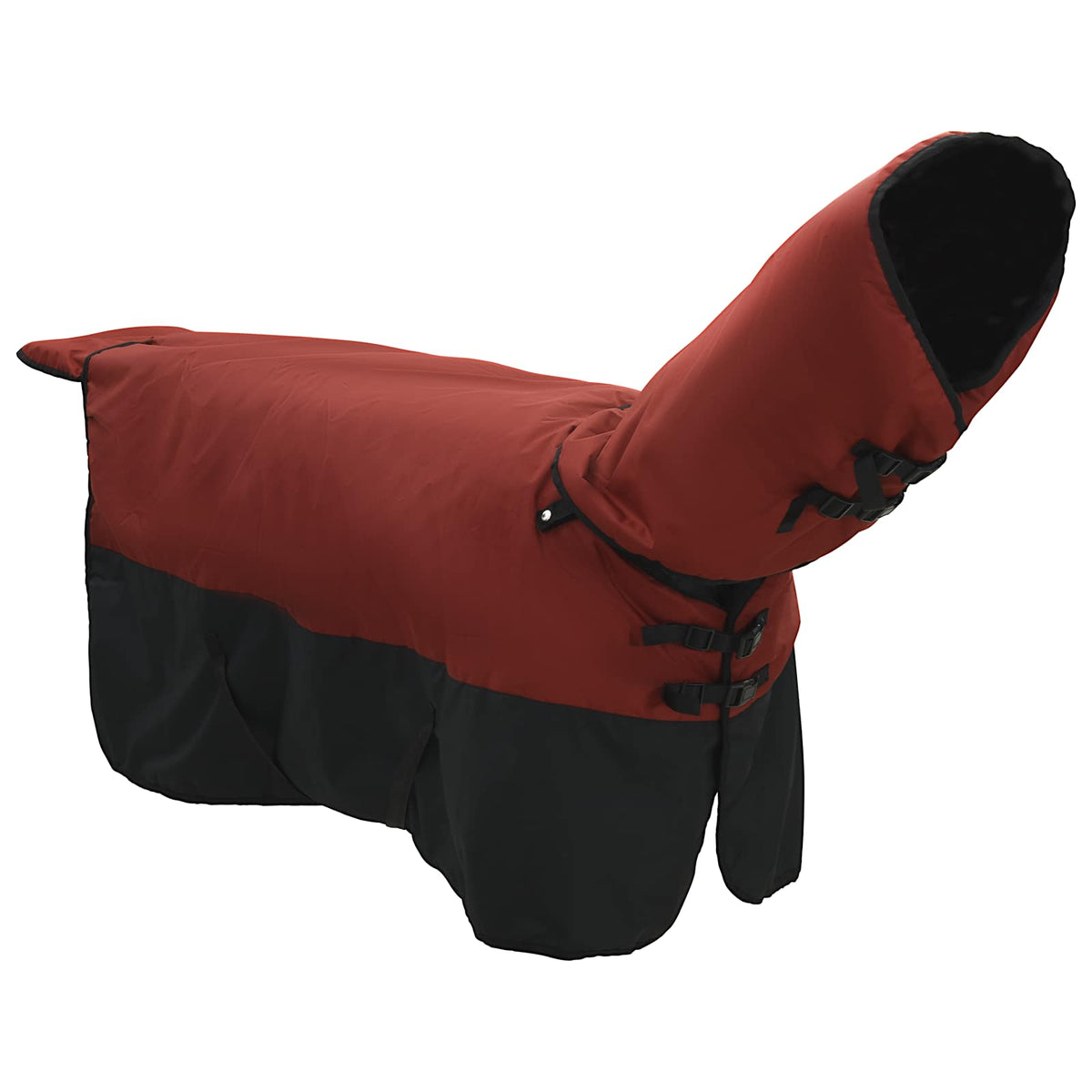Vidaxl paardendeken bordeaux en zwart 135 cm polyester