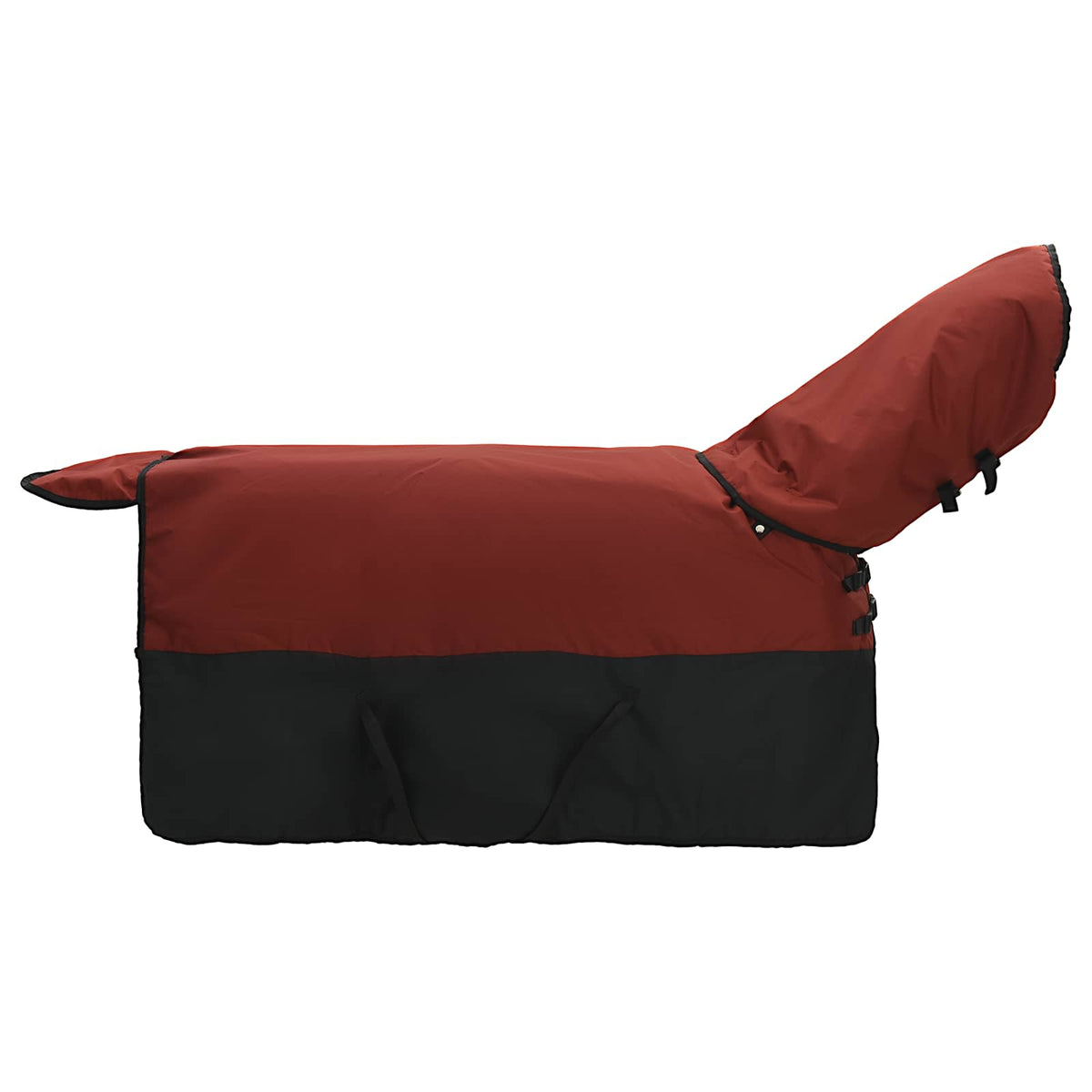 Vidaxl paardendeken bordeaux en zwart 145 cm polyester