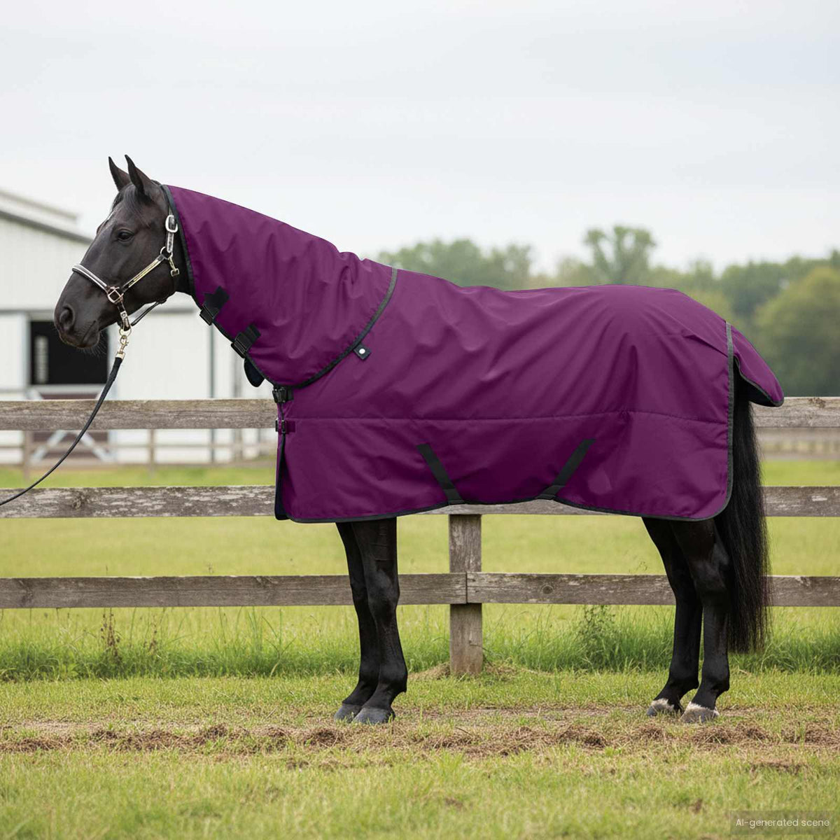 Vidaxl paardendeken volledig paars 145 cm polyester