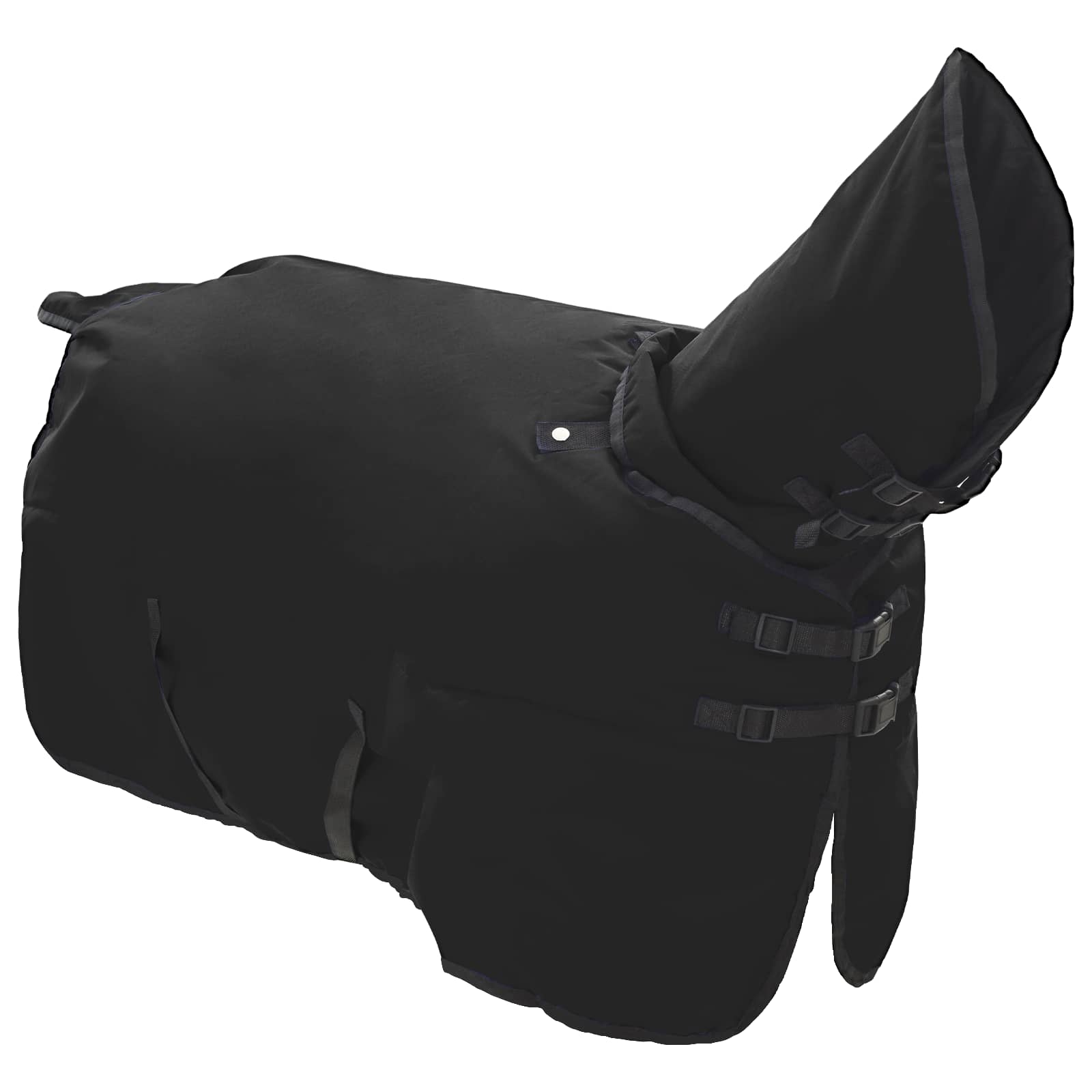 Vidaxl paardendeken volledig zwart 165 cm polyester