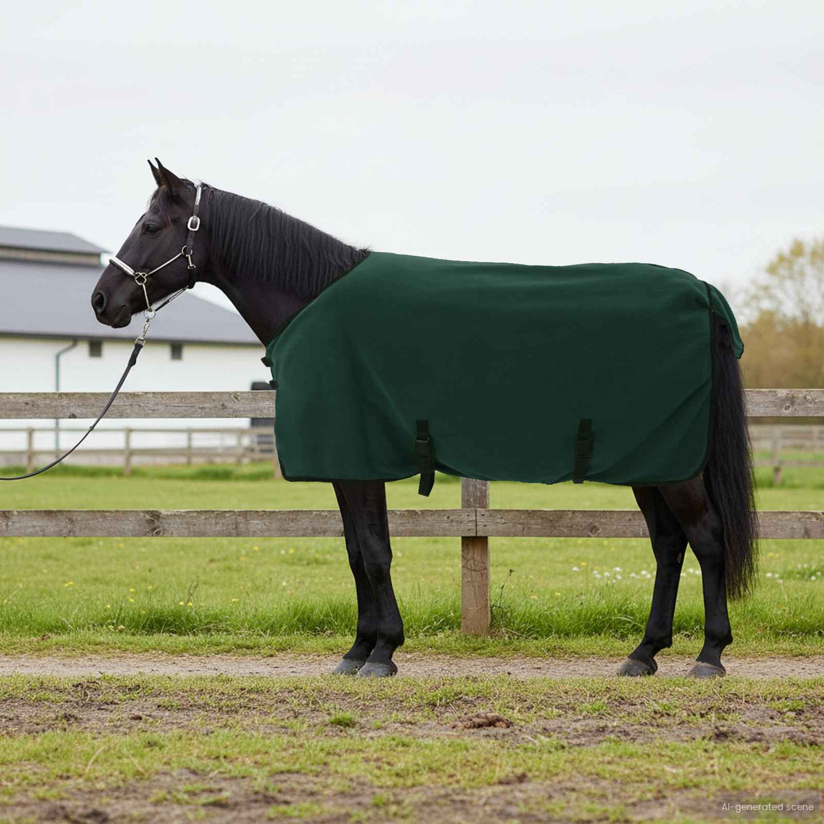 Vidaxl paardendeken volledig donkergroen 115 cm polyester fleece