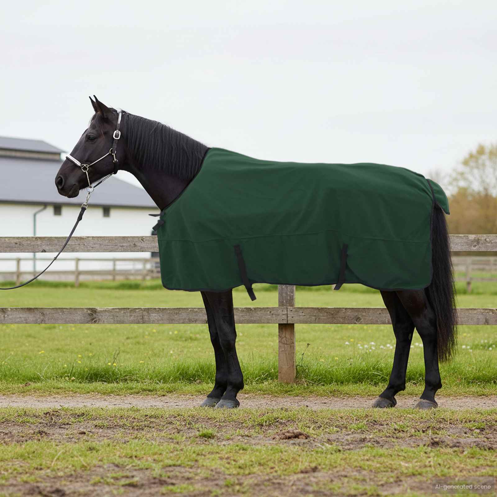 Vidaxl paardendeken volledig donkergroen 135 cm polyester fleece