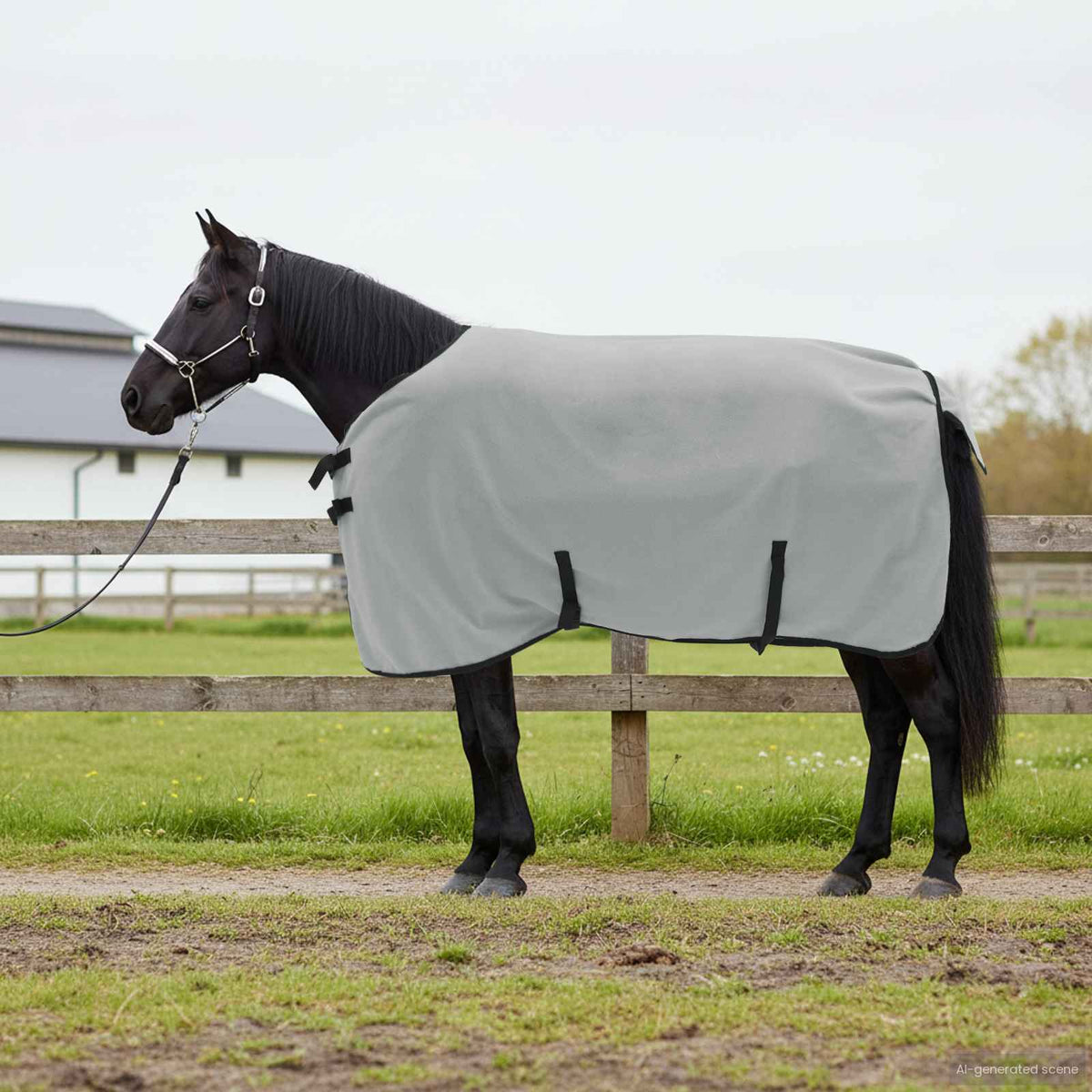 Vidaxl paardendeken volledig lichtgrijs en roze 105 cm