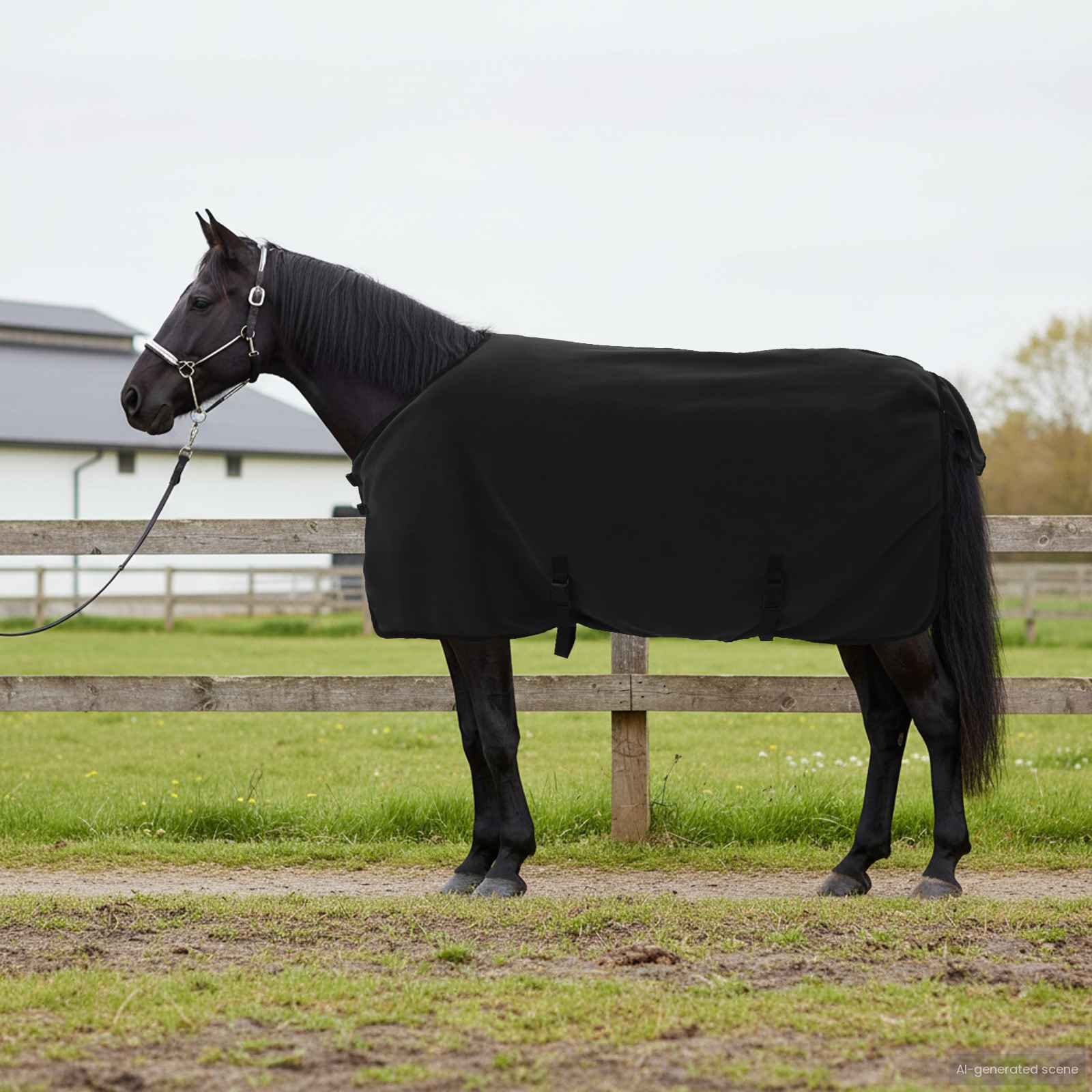 Vidaxl paardendeken zwart 75 cm polyester fleece