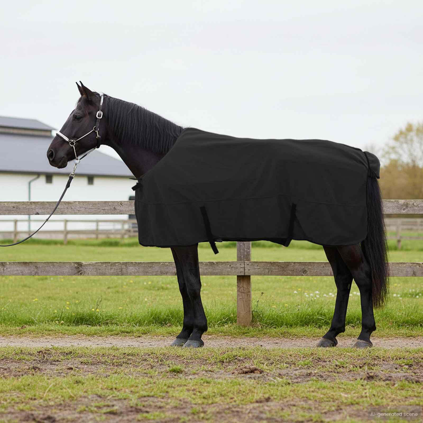 Vidaxl paardendeken zwart 155 cm polyester fleece