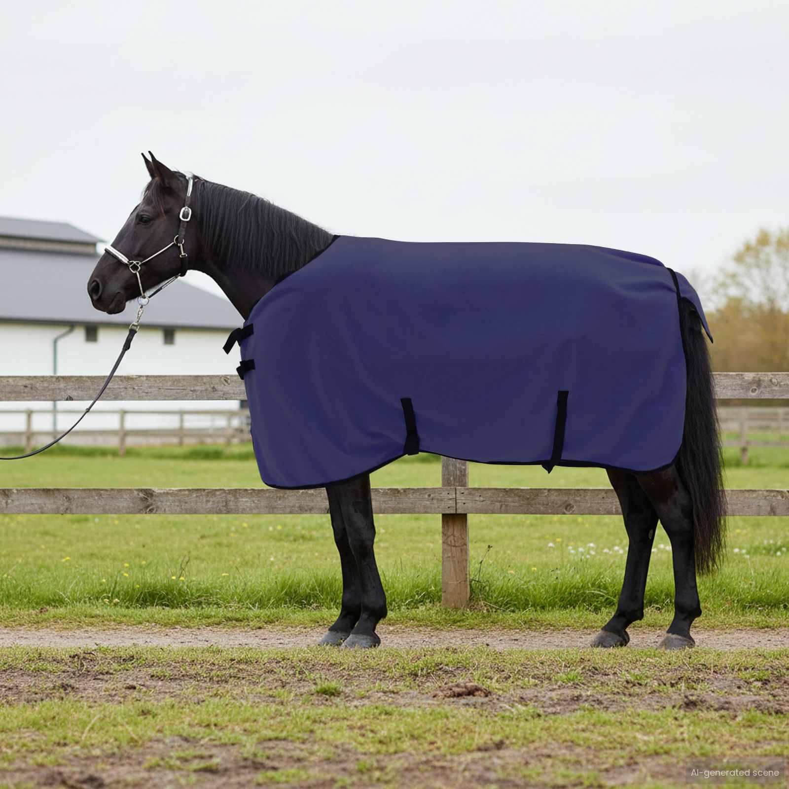 Vidaxl paardendeken marineblauw 75 cm polyester fleece