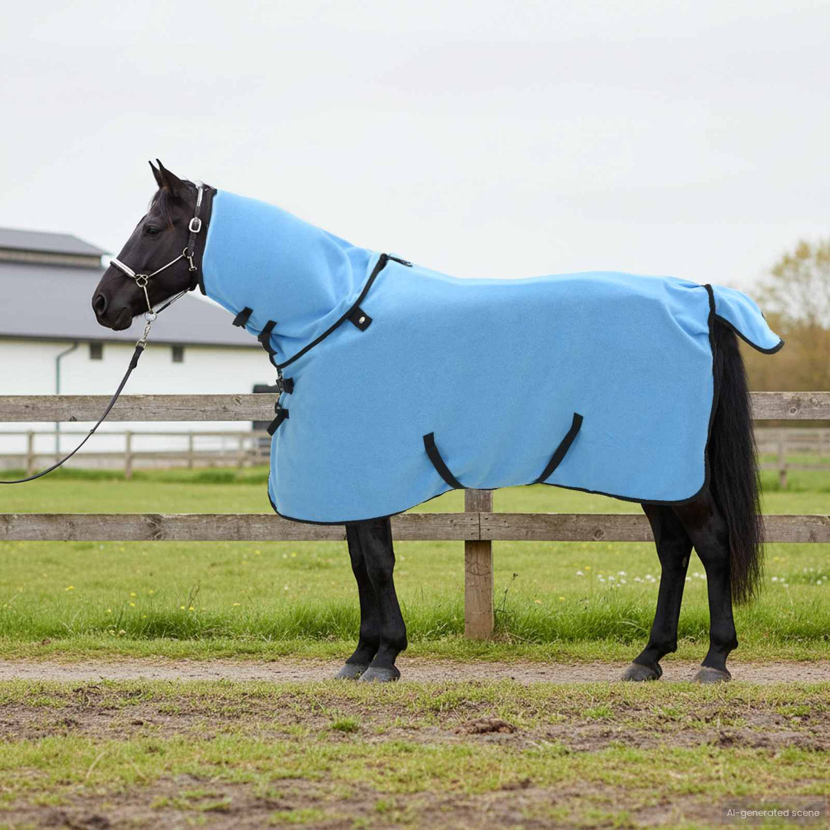 Vidaxl paardendeken volledige aqua 85 cm polyester fleece