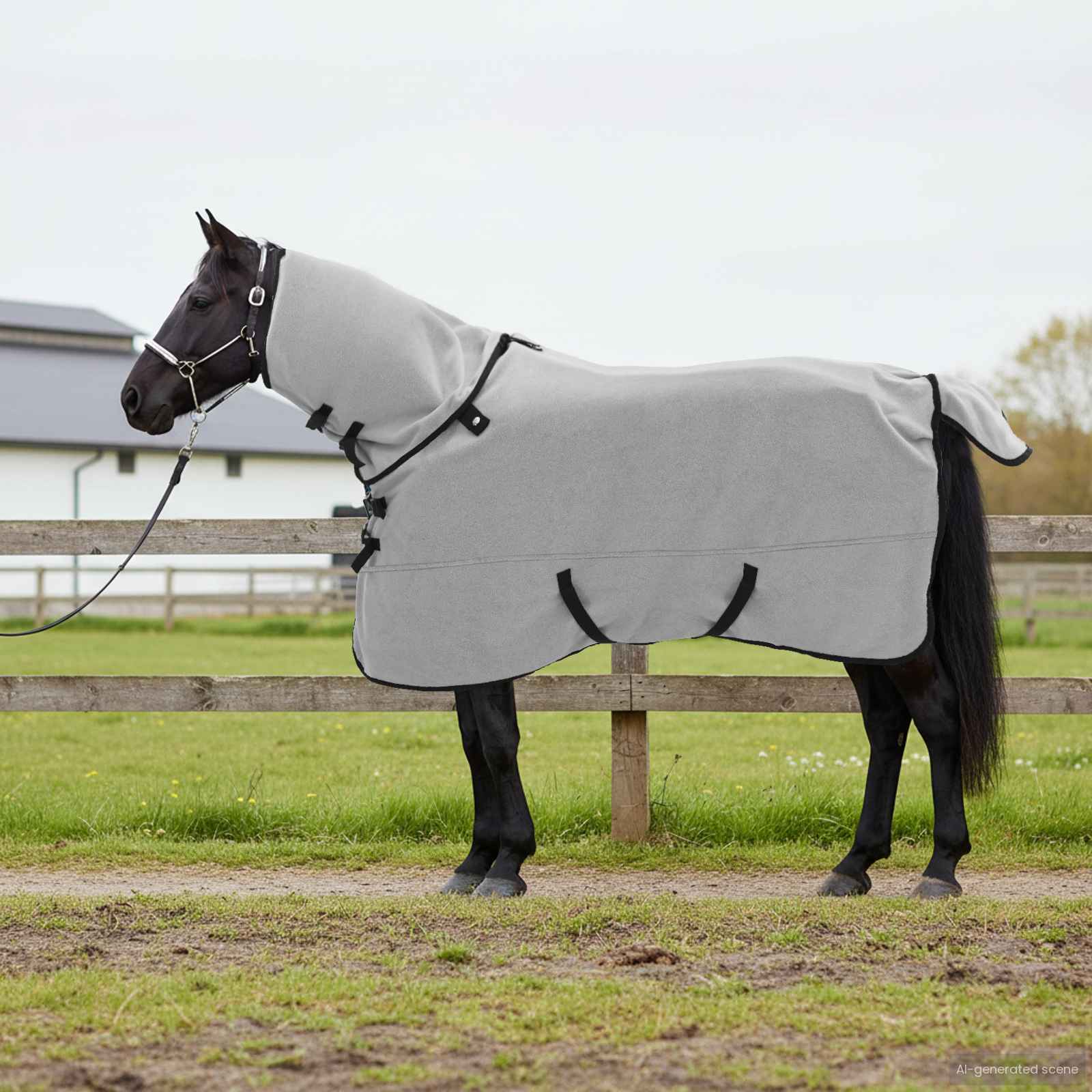 Vidaxl paardendeken volledig lichtgrijs en roze 125 cm