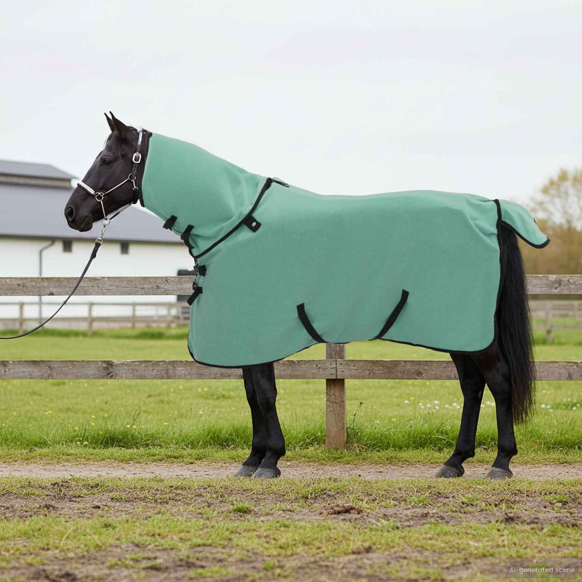 Vidaxl paardendeken speciale groen 105 cm polyester fleece