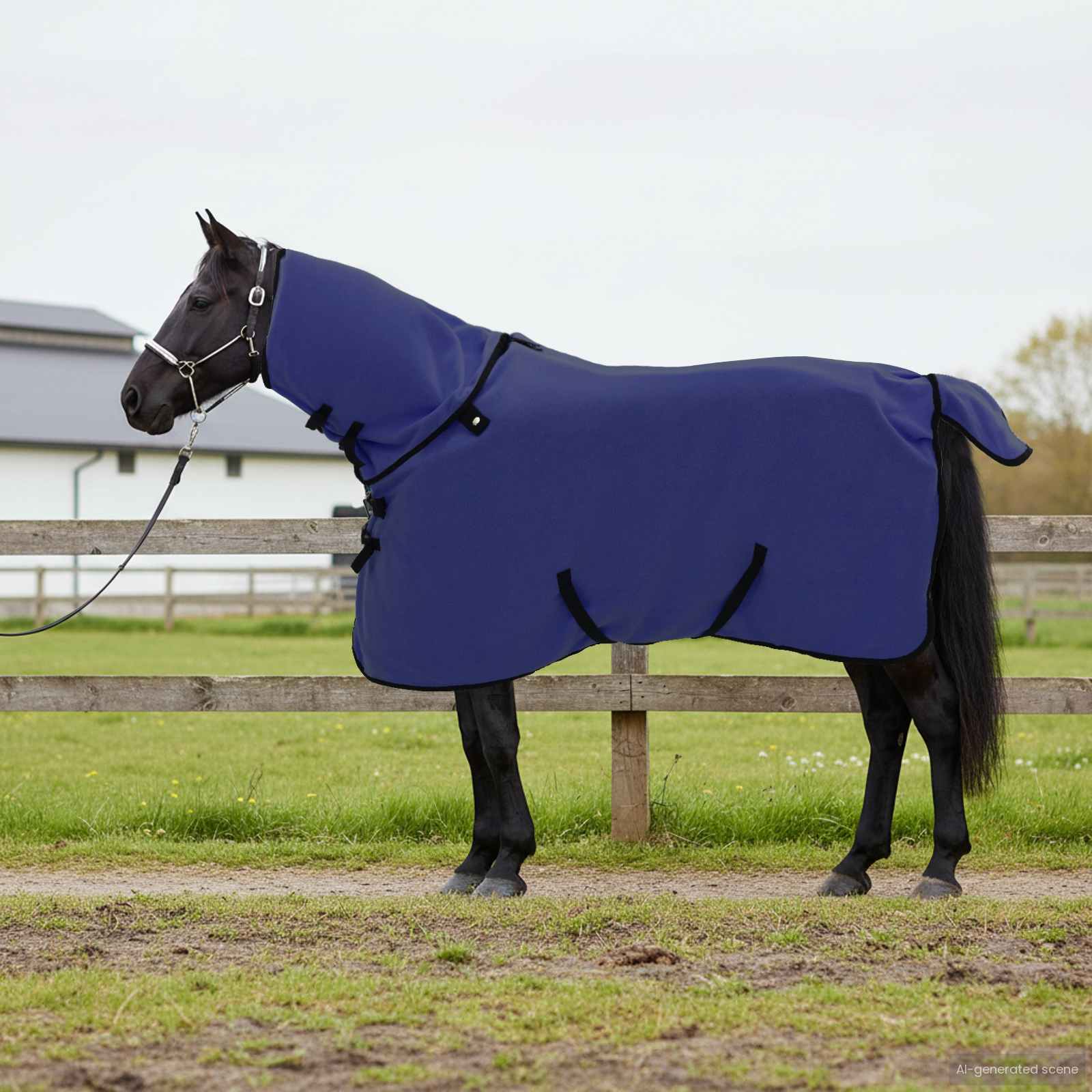 Vidaxl paardendeken marineblauw 75 cm polyester fleece