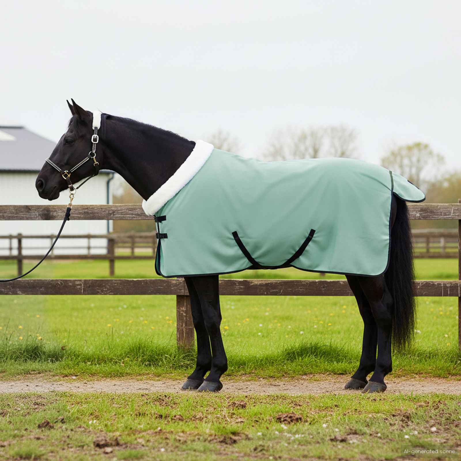 Vidaxl paardendeken speciale groen 115 cm polar fleece