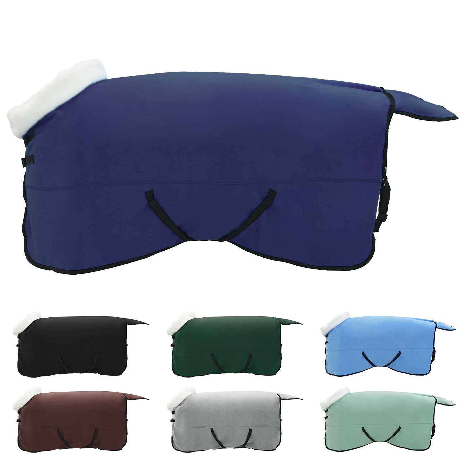 Vidaxl paardendeken marineblauw 145 cm polar fleece