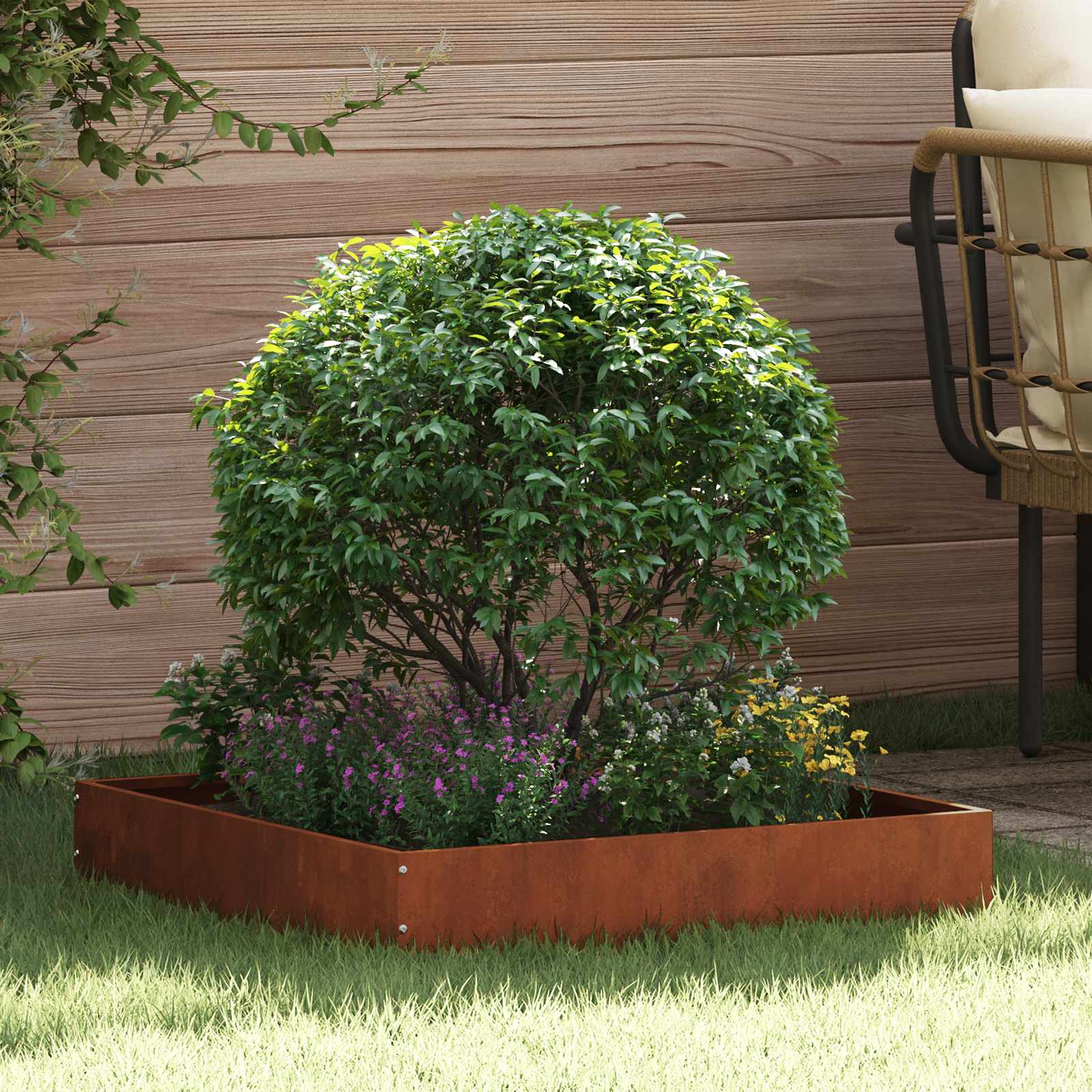 Vidaxl gazonrand 60 x 60 x 13 cm roestkleurig