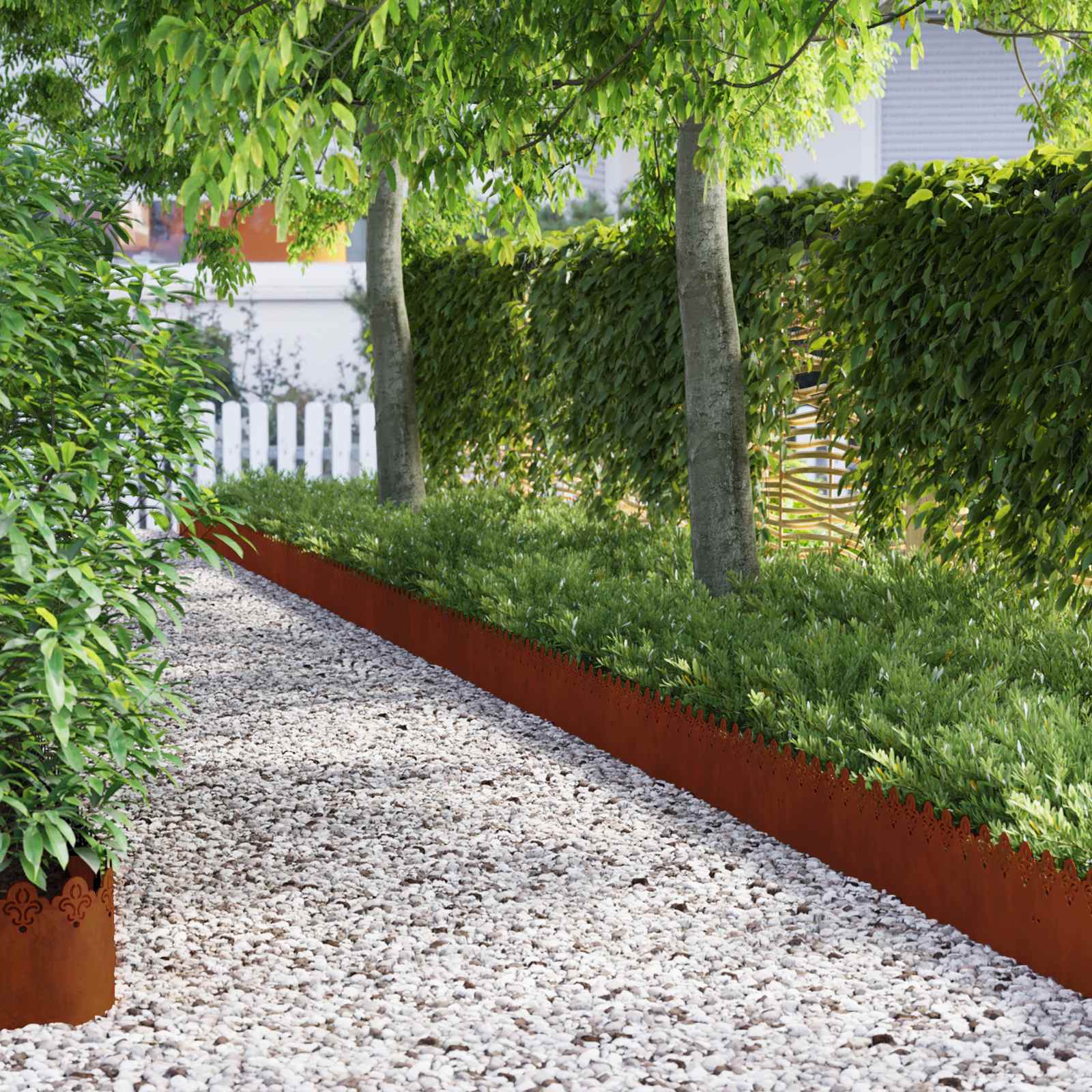 Vidaxl gazonranden 10 pcs roestig 103 x 0,05 x 22 cm cortenstaal