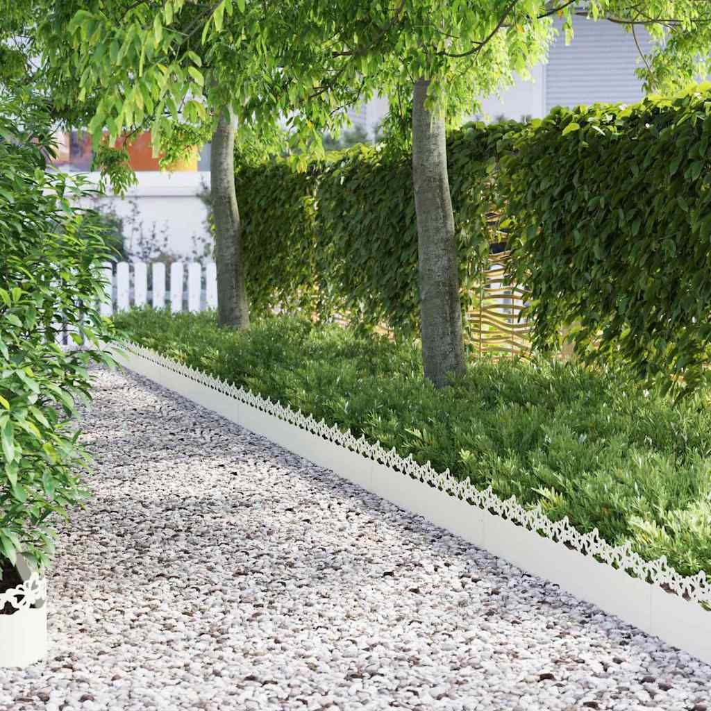 Vidaxl gazonranden 10 pcs wit 103 x 0,05 x 22 cm staal