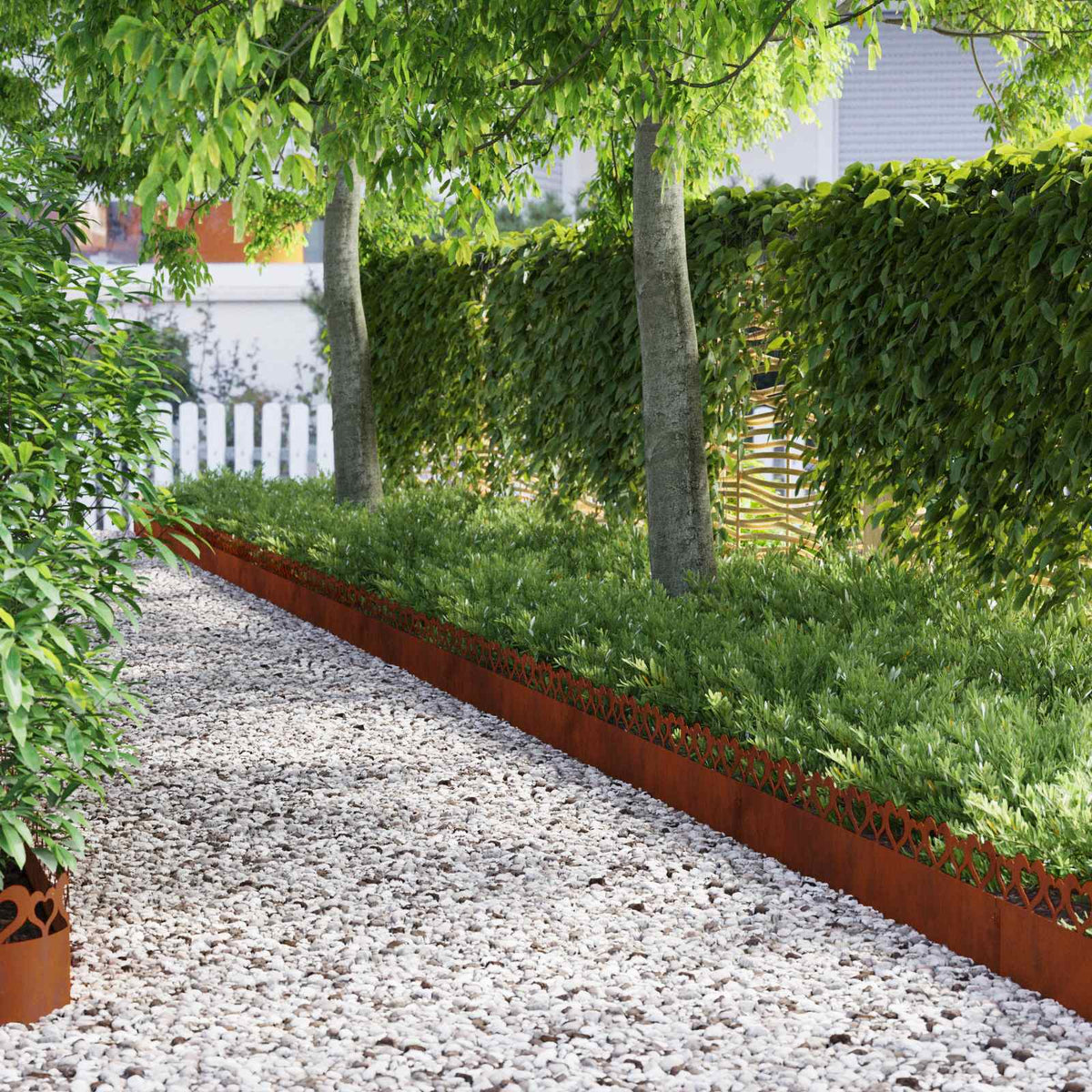Vidaxl gazonranden 20 st 103 x 0,05 x 22 cm weervast staal