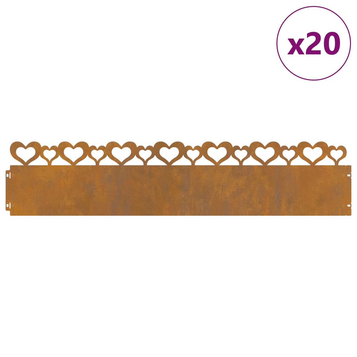 Vidaxl gazonranden 20 st 103 x 0,05 x 22 cm weervast staal