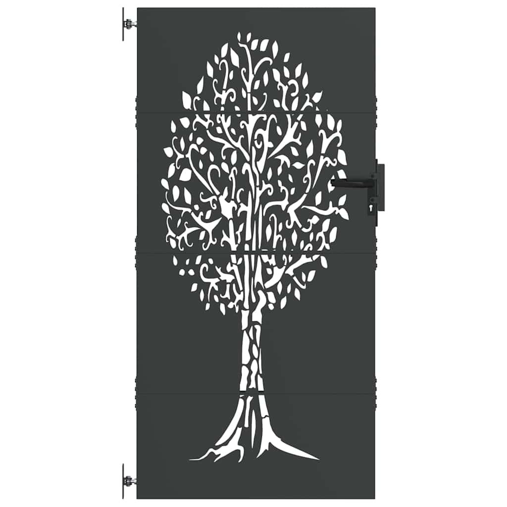 Vidaxl tuinpoort met slot zwart 85 x 175 cm poedergecoat staal