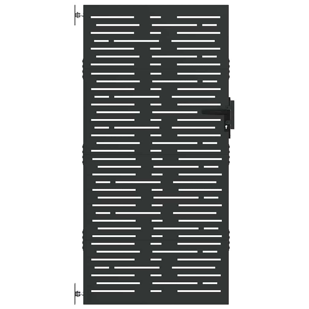 Vidaxl tuinpoort met slot zwart 85 x 175 cm poedergecoat staal