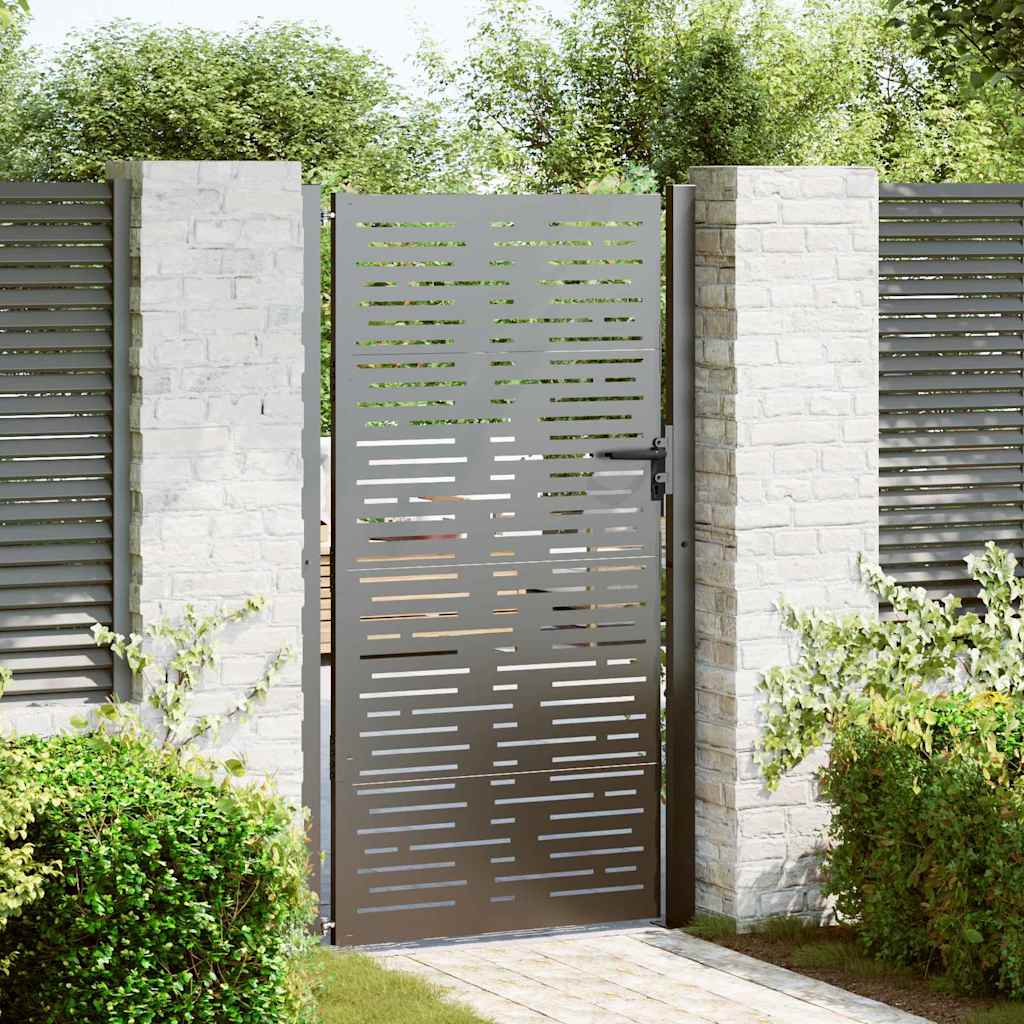 Vidaxl tuinpoort met slot zwart 110 x 180 cm gepoedercoat staal