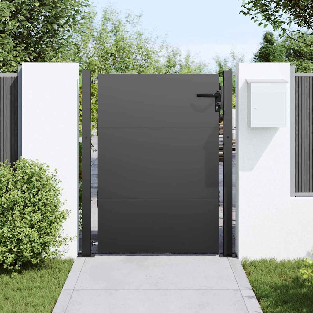 Vidaxl tuinpoort met slot zwart 110 x 155 cm gepoedercoat staal