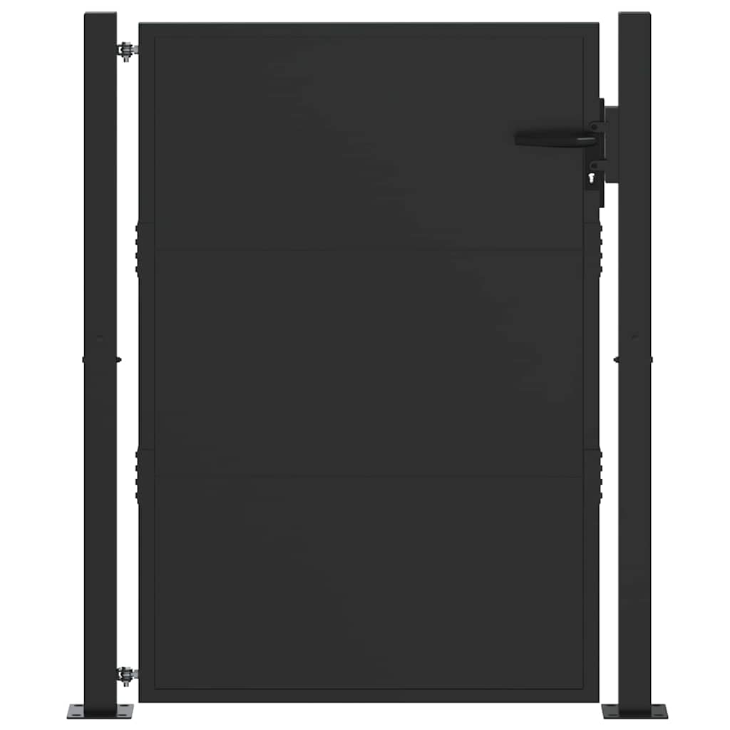 Vidaxl tuinpoort met slot zwart 110 x 130 cm gepoedercoat staal