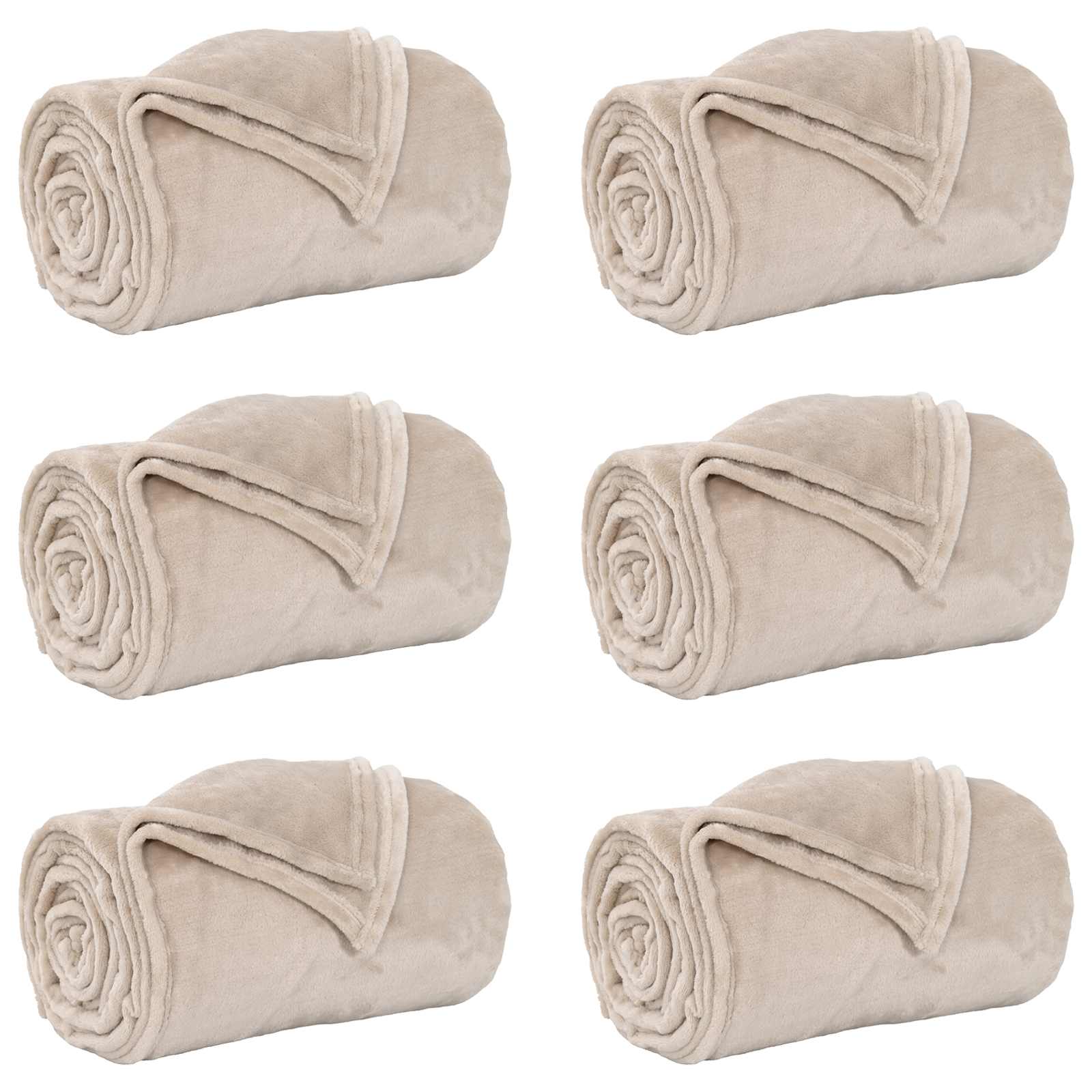Vidaxl kleden 6 pcs beige 240 x 270 cm fleece
