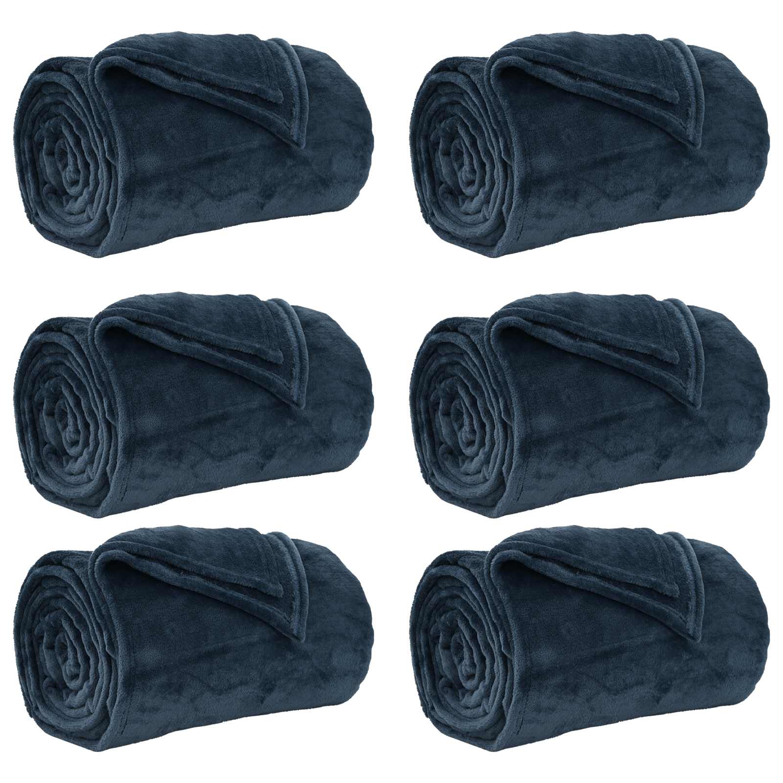 Vidaxl kleden 6 pcs marineblauw 220 x 240 cm fleece