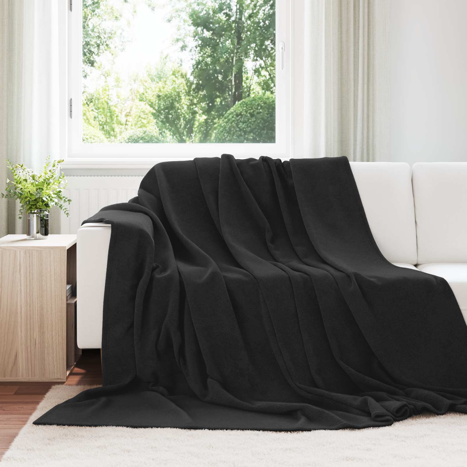 Vidaxl kleden 6 pcs zwart 240 x 270 cm fleece