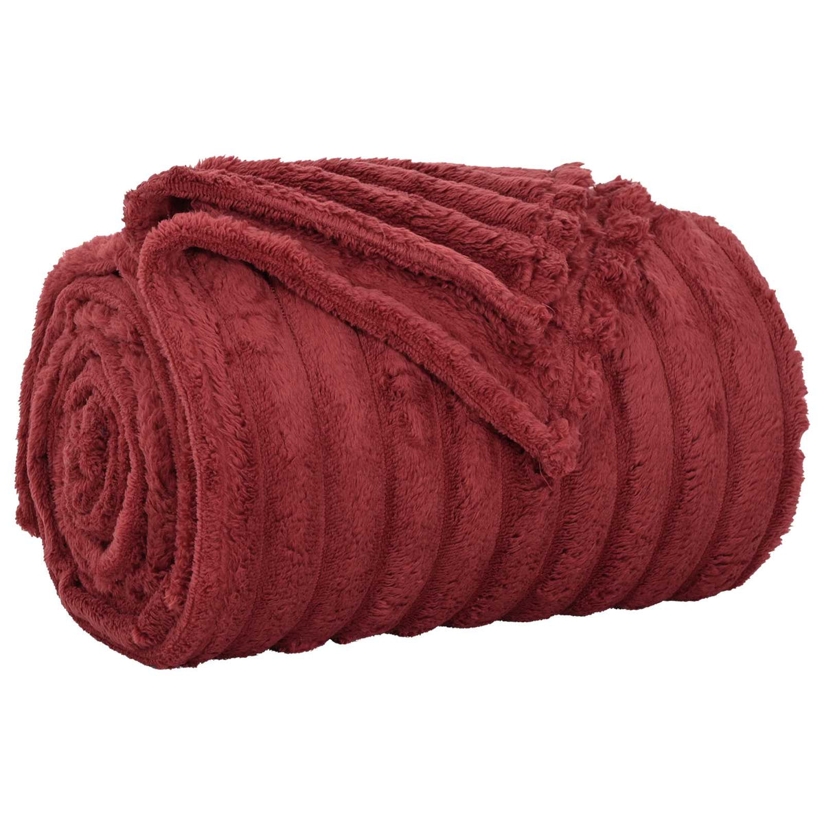 Vidaxl plaid bordeaux rood 240 x 220 cm 1.66 kg fleece