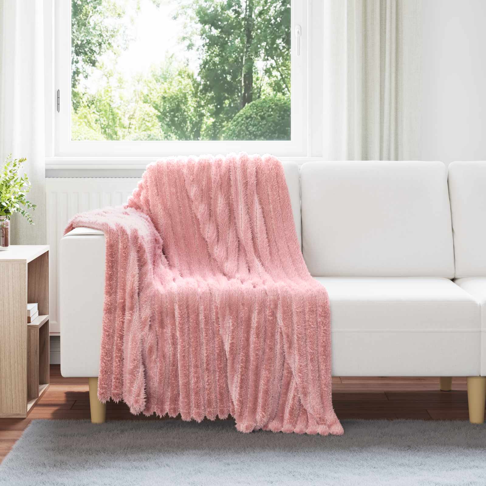 Vidaxl gooi deken roze 150 x 130 cm fleece