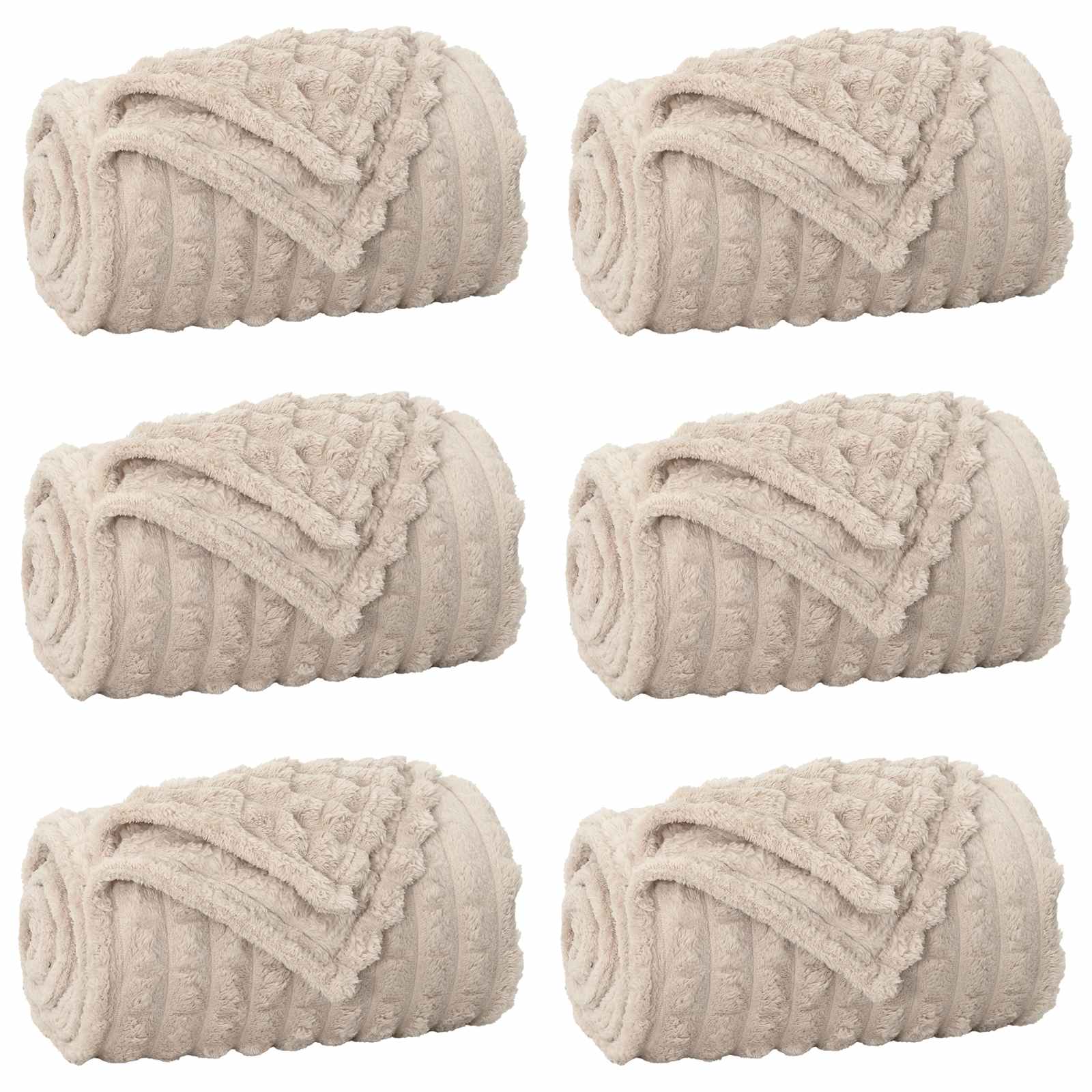 Vidaxl kleden 6 pcs beige 200 x 150 cm fleece