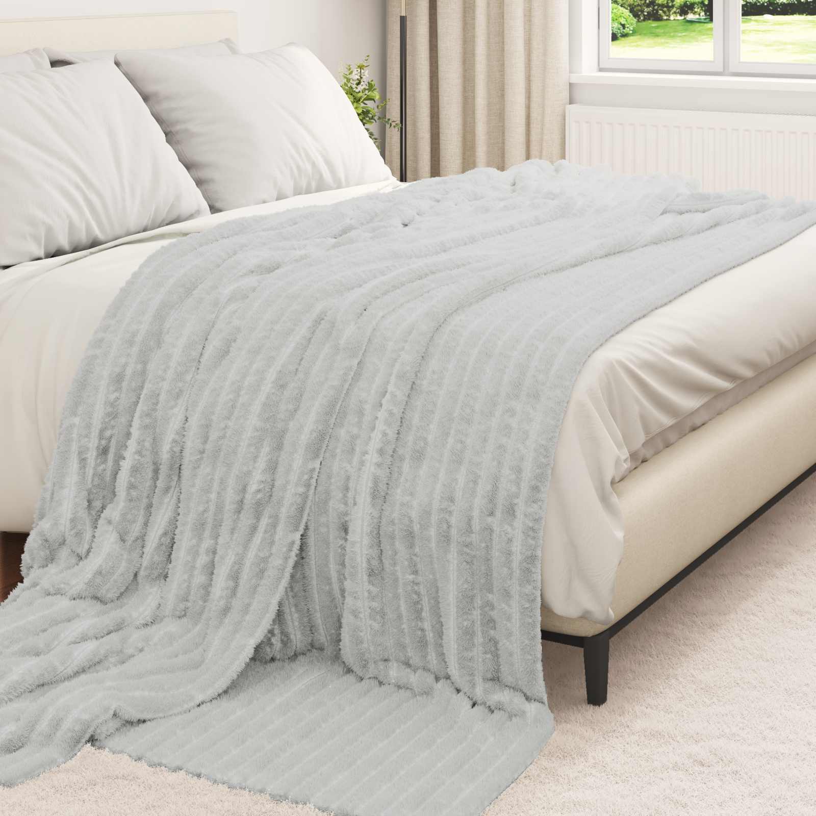 Vidaxl kleden 6 pcs grijs 240 x 220 cm fleece