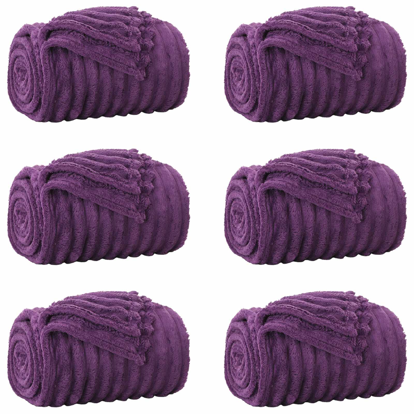 Vidaxl kleden 6 pcs paars 240 x 220 cm fleece
