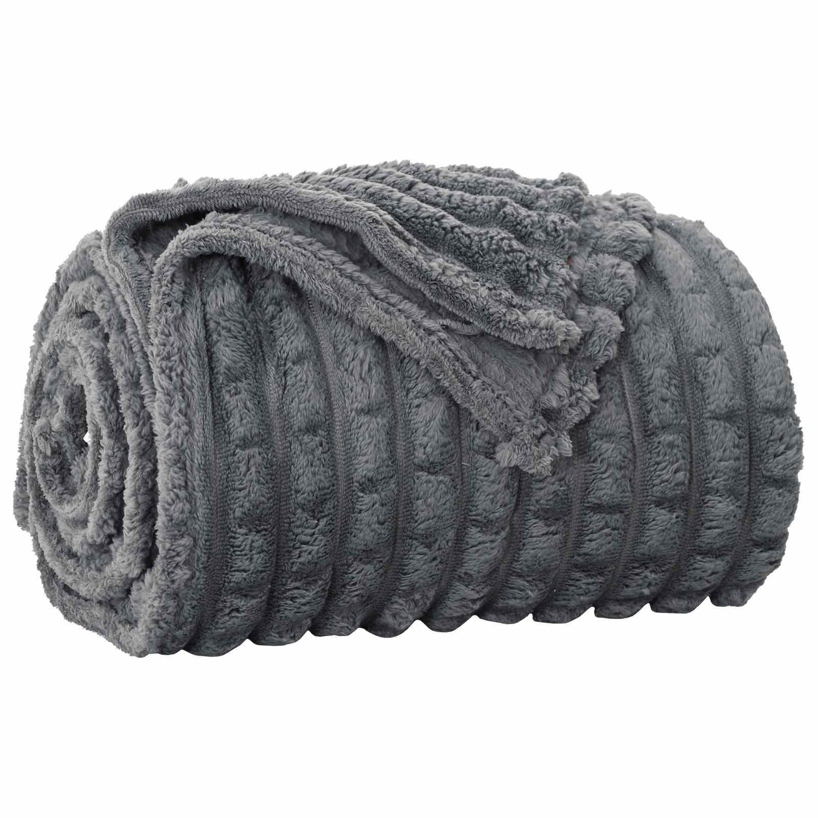 Vidaxl gooi deken donkergrijs 200 x 150 cm fleece