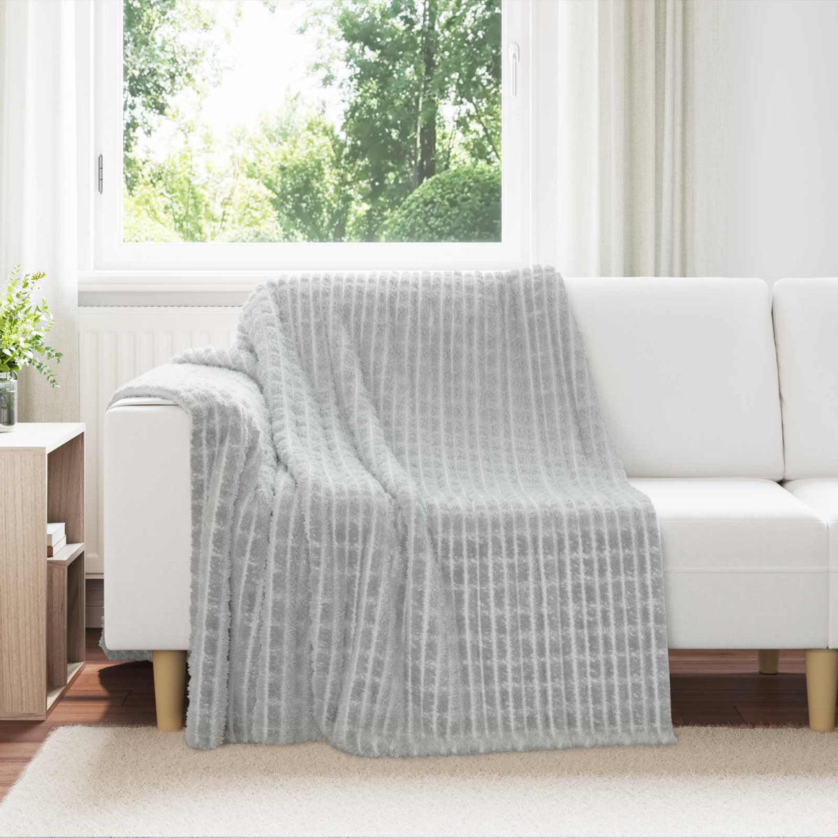 Vidaxl gooi deken grijs 200 x 150 cm 0.75 kg fleece