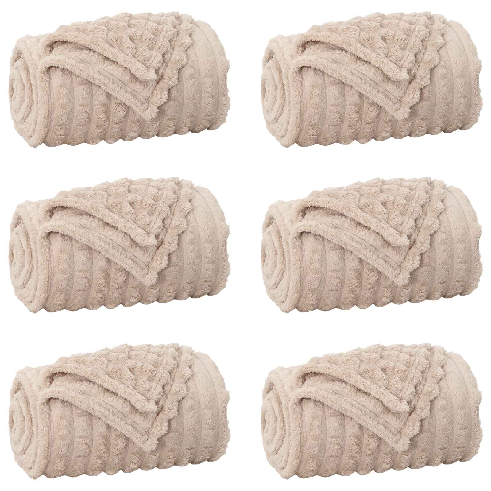 Vidaxl kleden 6 pcs beige 240 x 220 cm fleece