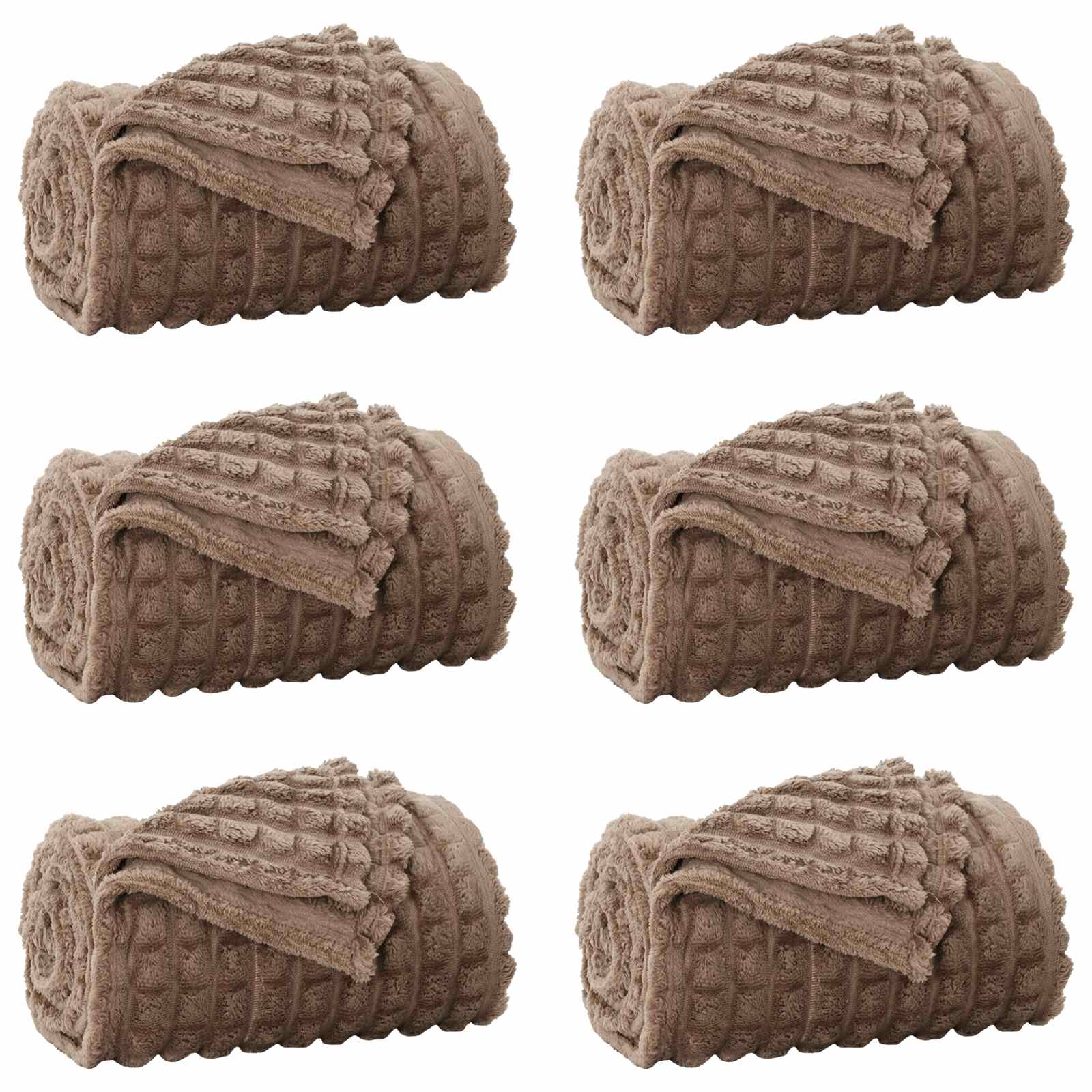 Vidaxl kleden 6 pcs kameel 270 x 240 cm fleece