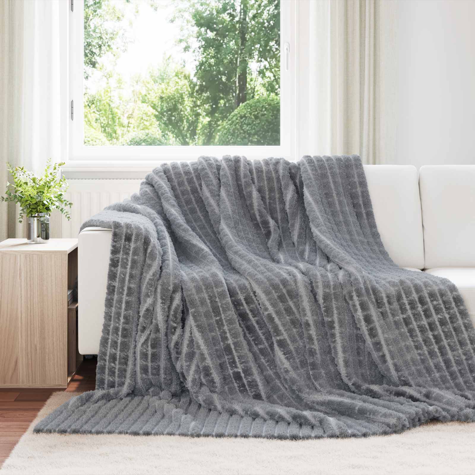 Vidaxl kleden 6 pcs donkergrijs 240 x 220 cm fleece