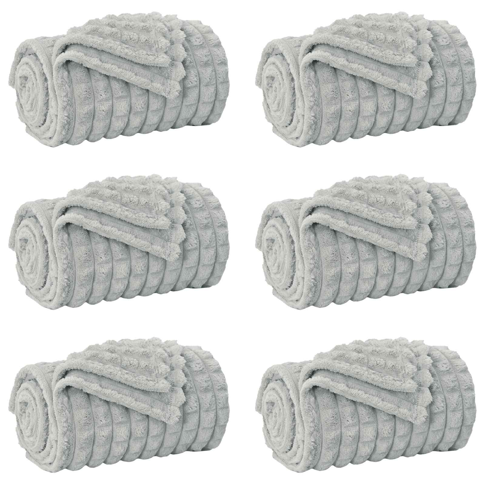 Vidaxl kleden 6 pcs grijs 200 x 150 cm fleece