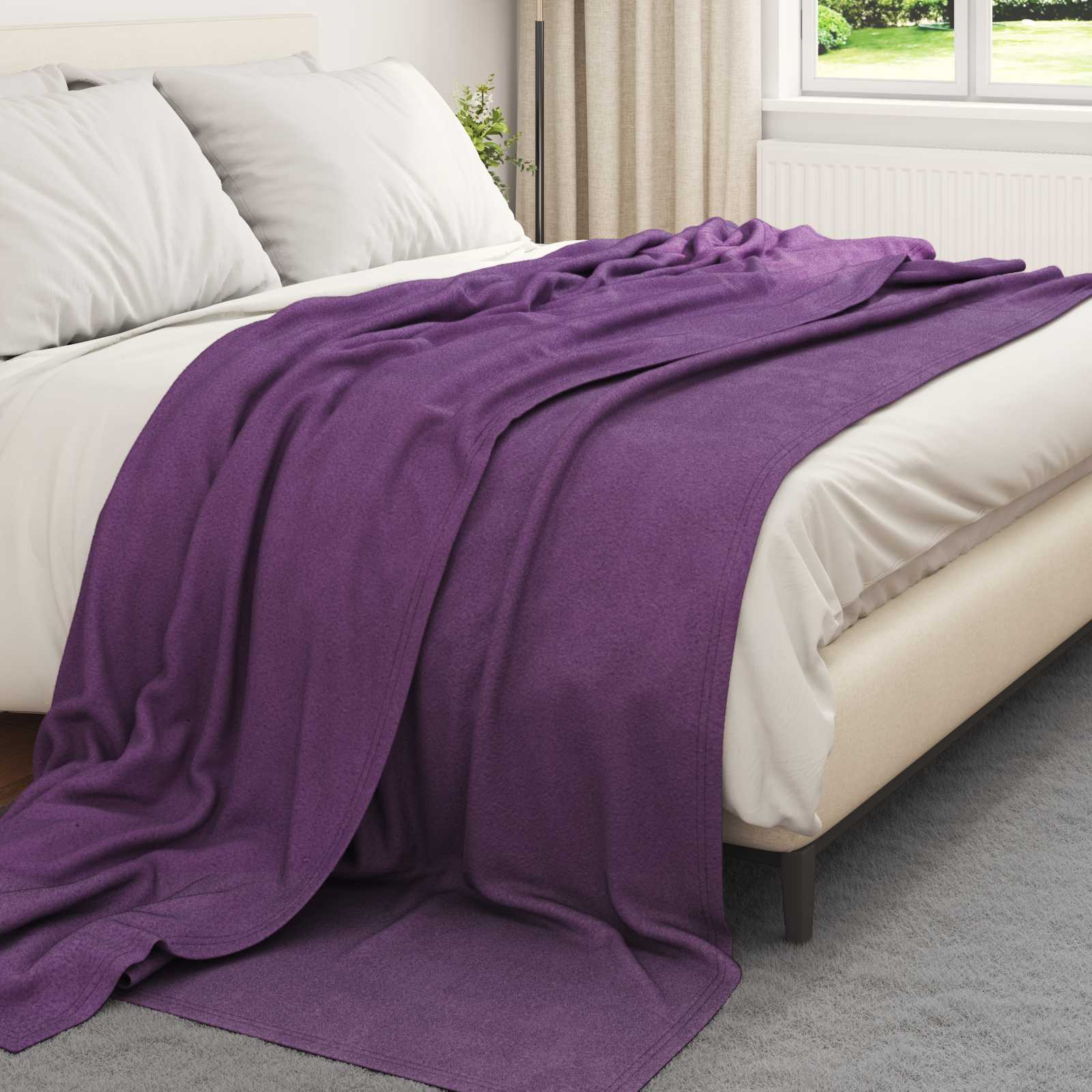 Vidaxl gooi deken paars 240 x 220 cm fleece