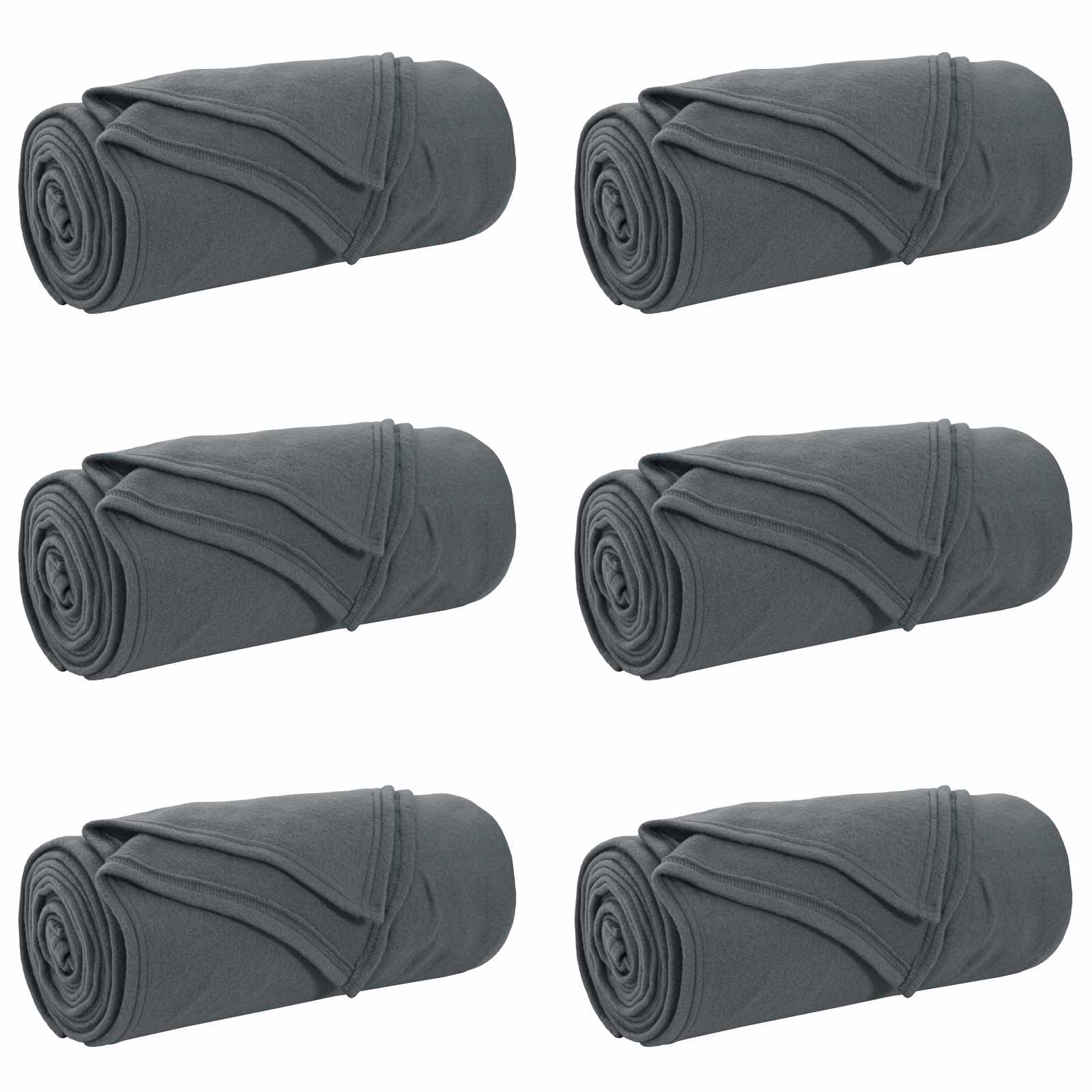 Vidaxl kleden 6 pcs donkergrijs 170 x 130 cm fleece