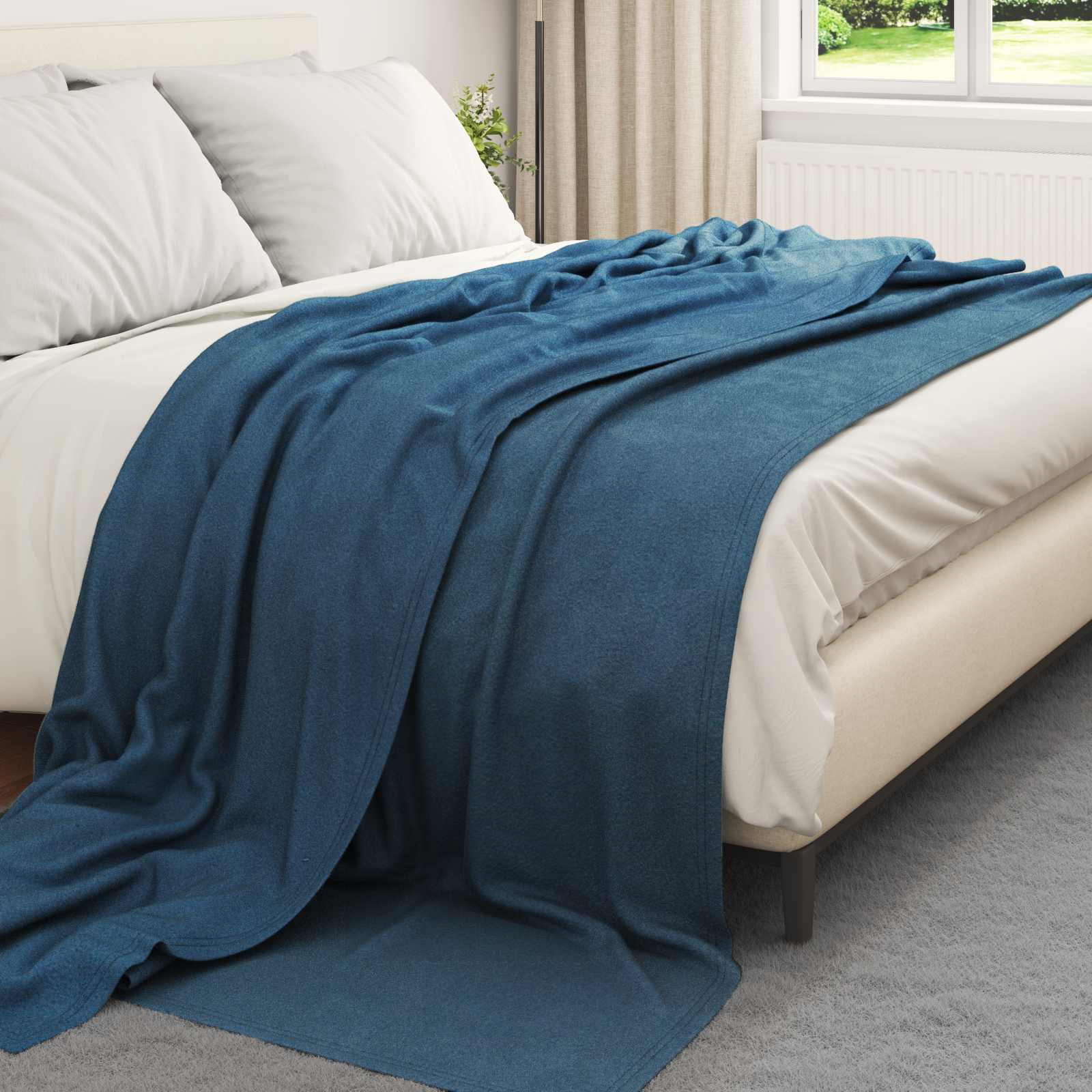 Vidaxl kleden 6 pcs marineblauw 240 x 220 cm fleece