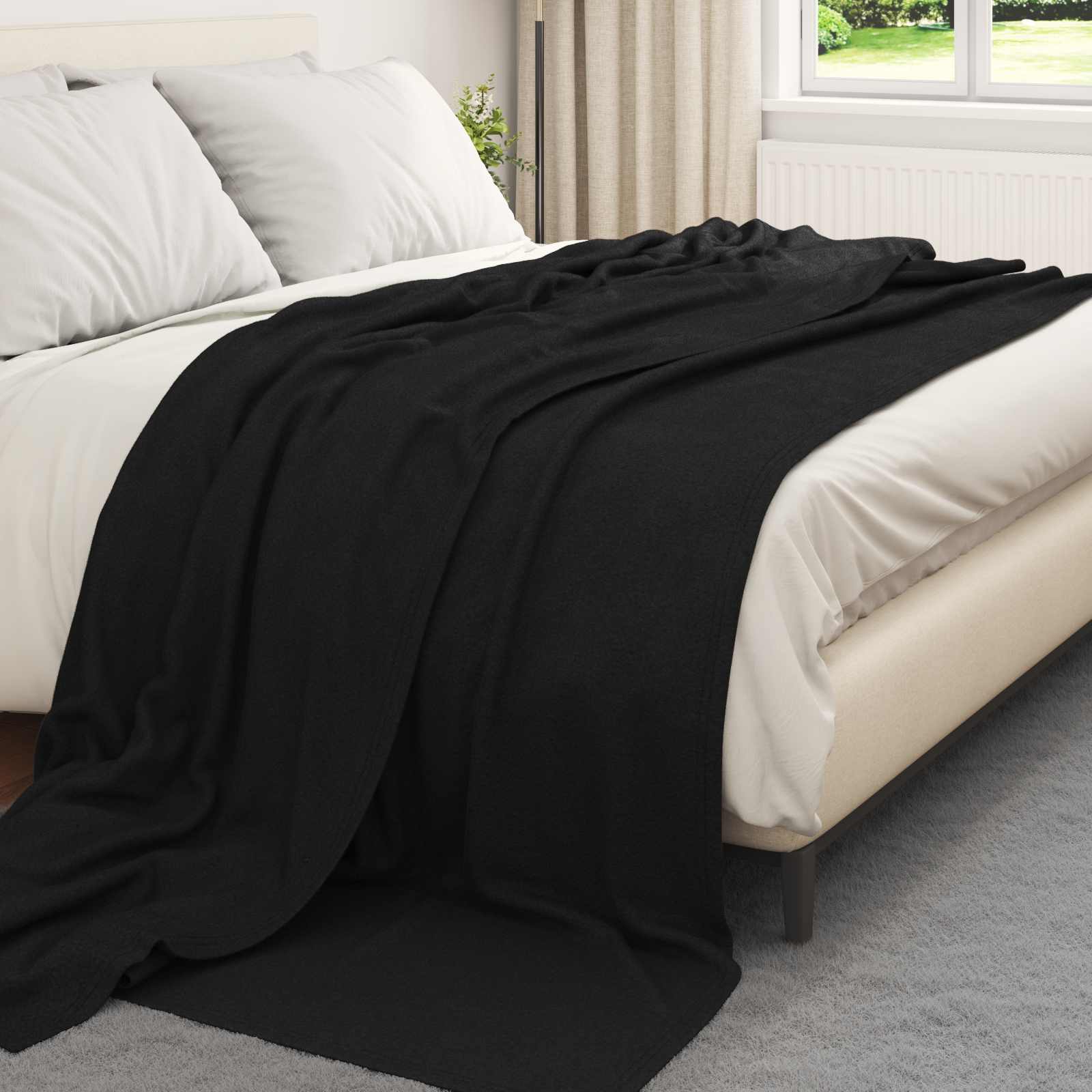 Vidaxl kleden 6 pcs zwart 270 x 240 cm fleece