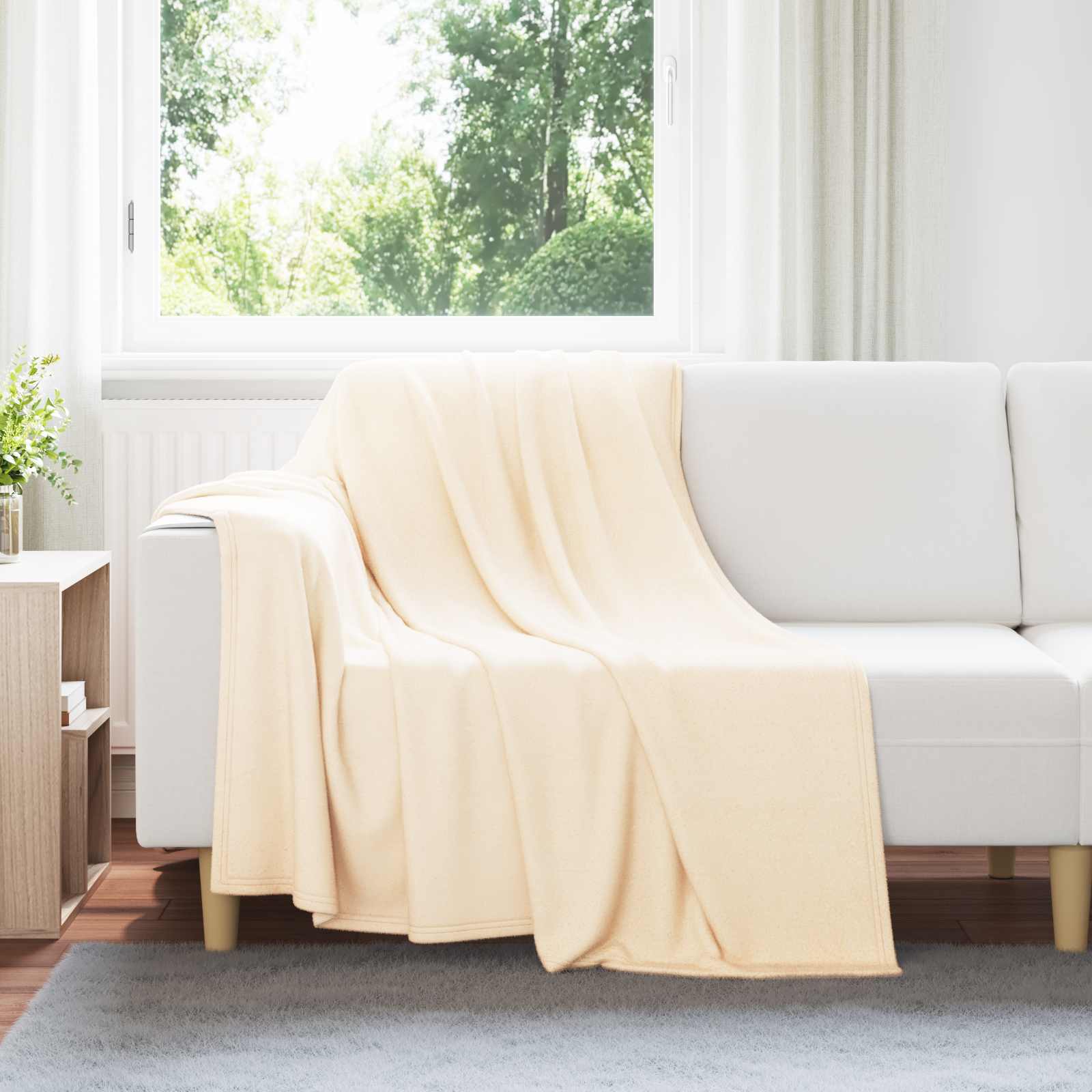 Vidaxl kleden 6 pcs crème 200 x 150 cm fleece
