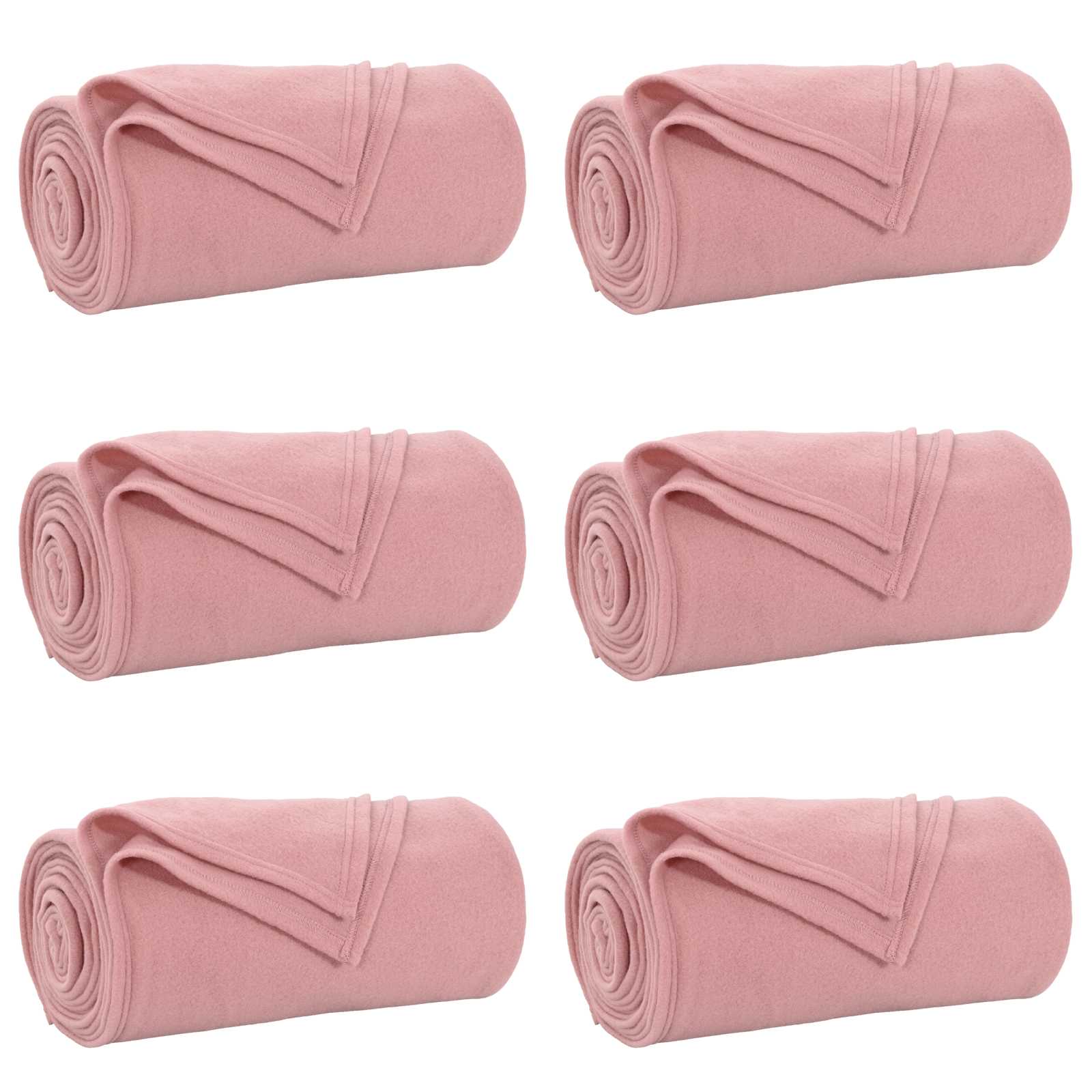 Vidaxl kleden 6 pcs roze 240 x 220 cm fleece