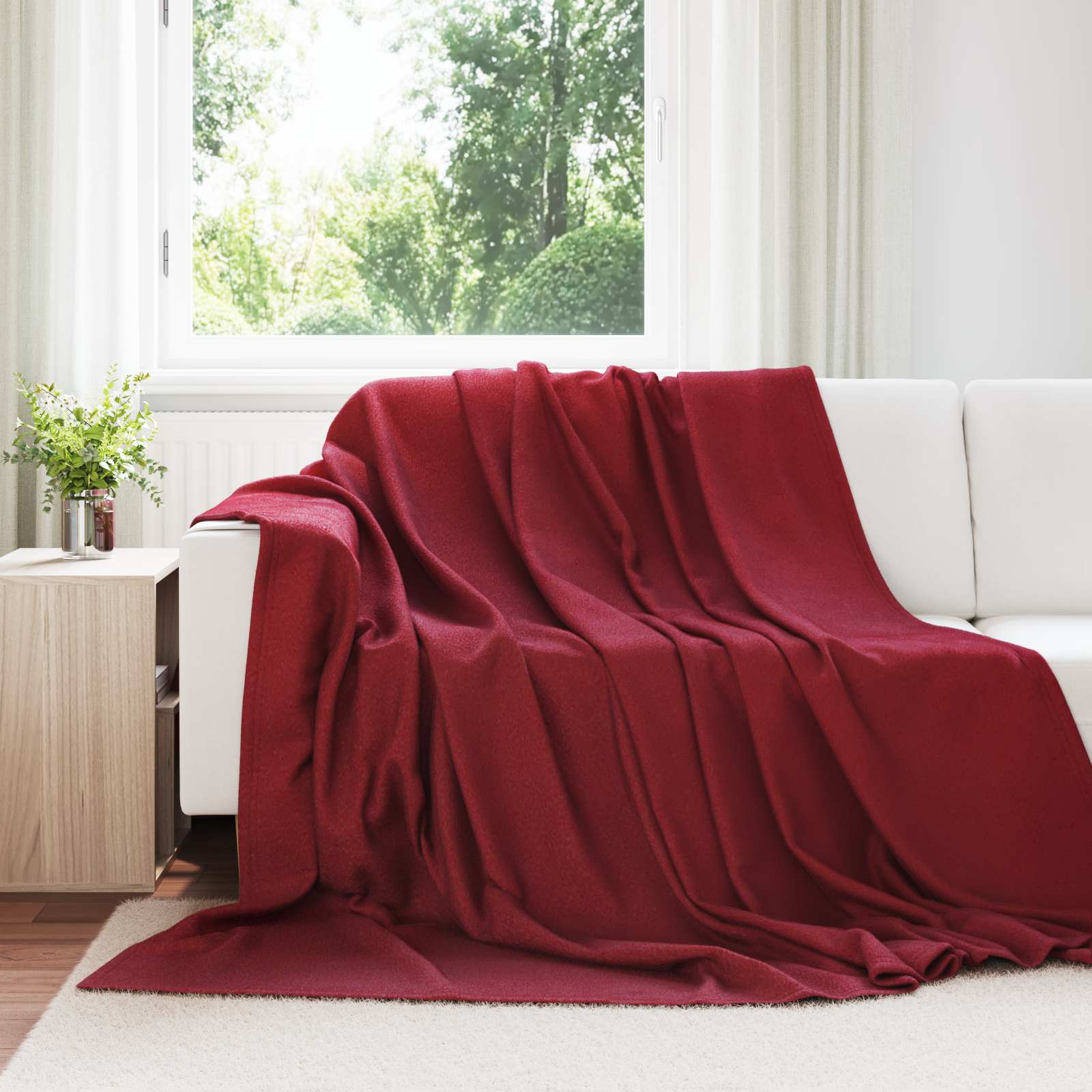 Vidaxl kleden 24 pcs bordeaux rood 240 x 220 cm fleece